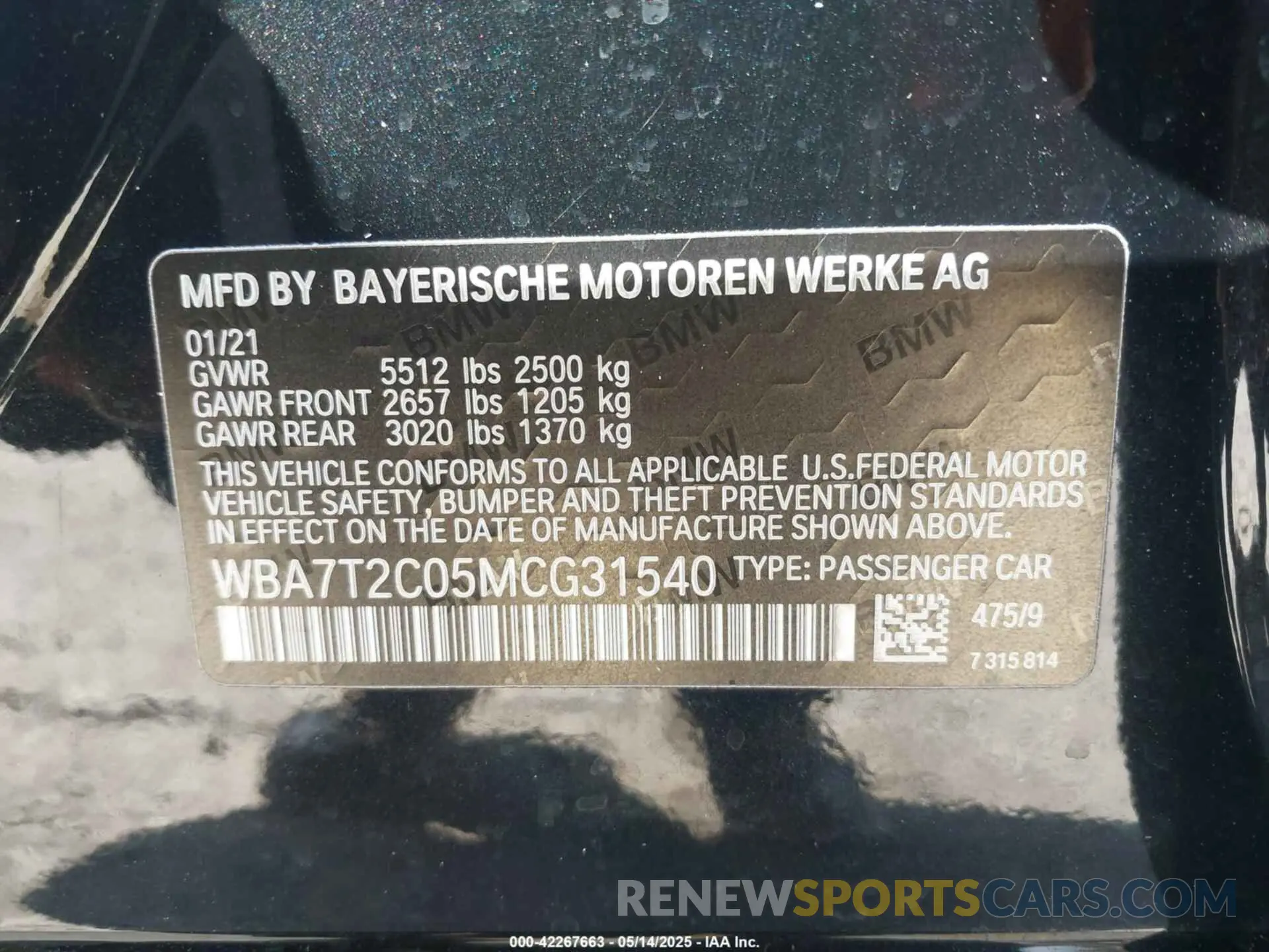 9 Photograph of a damaged car WBA7T2C05MCG31540 BMW 740I 2021