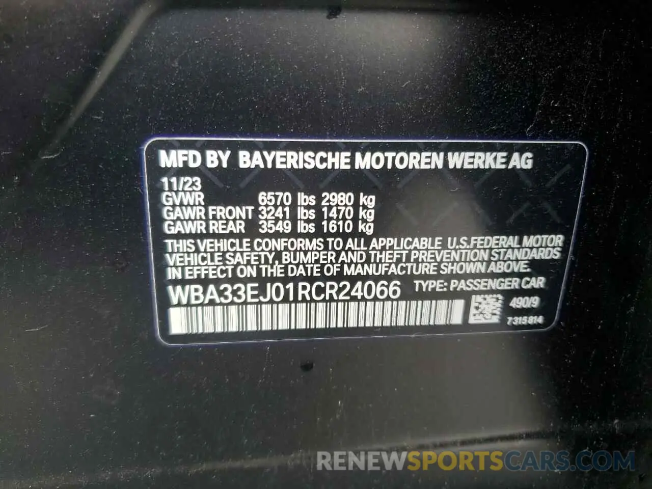 15 Фотография поврежденного автомобиля WBA33EJ01RCR24066 BMW 760 XI 2024