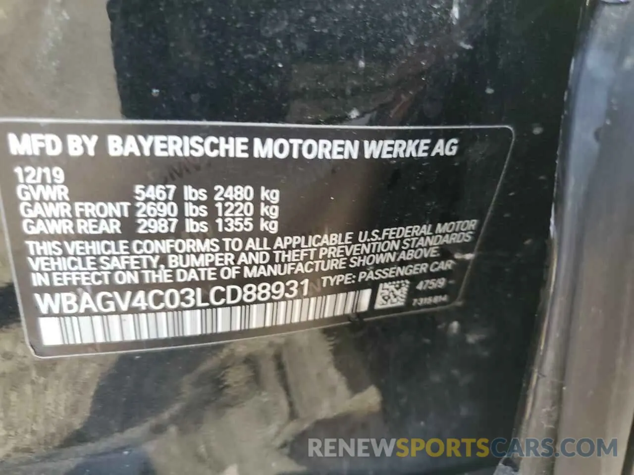 13 Фотография поврежденного автомобиля WBAGV4C03LCD88931 BMW 8 SERIES 2020