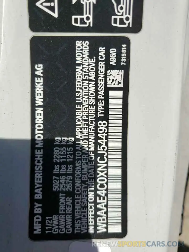 13 Фотография поврежденного автомобиля WBAAE4C0XNCJ54498 BMW 8 SERIES 2022