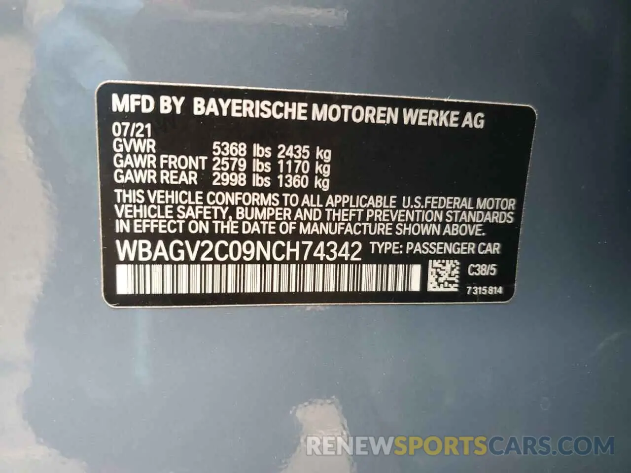 13 Фотография поврежденного автомобиля WBAGV2C09NCH74342 BMW 8 SERIES 2022