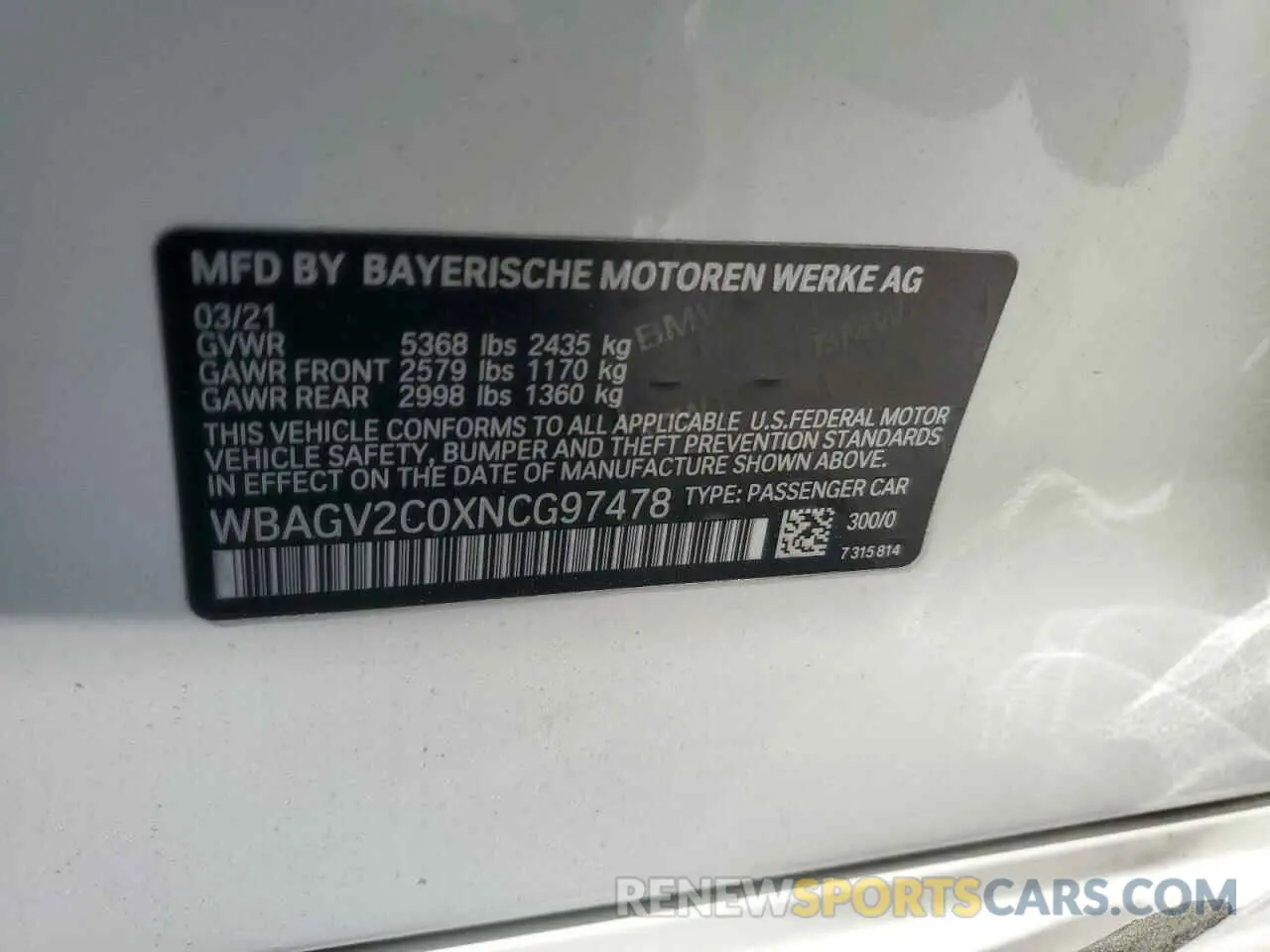 12 Фотография поврежденного автомобиля WBAGV2C0XNCG97478 BMW 8 SERIES 2022