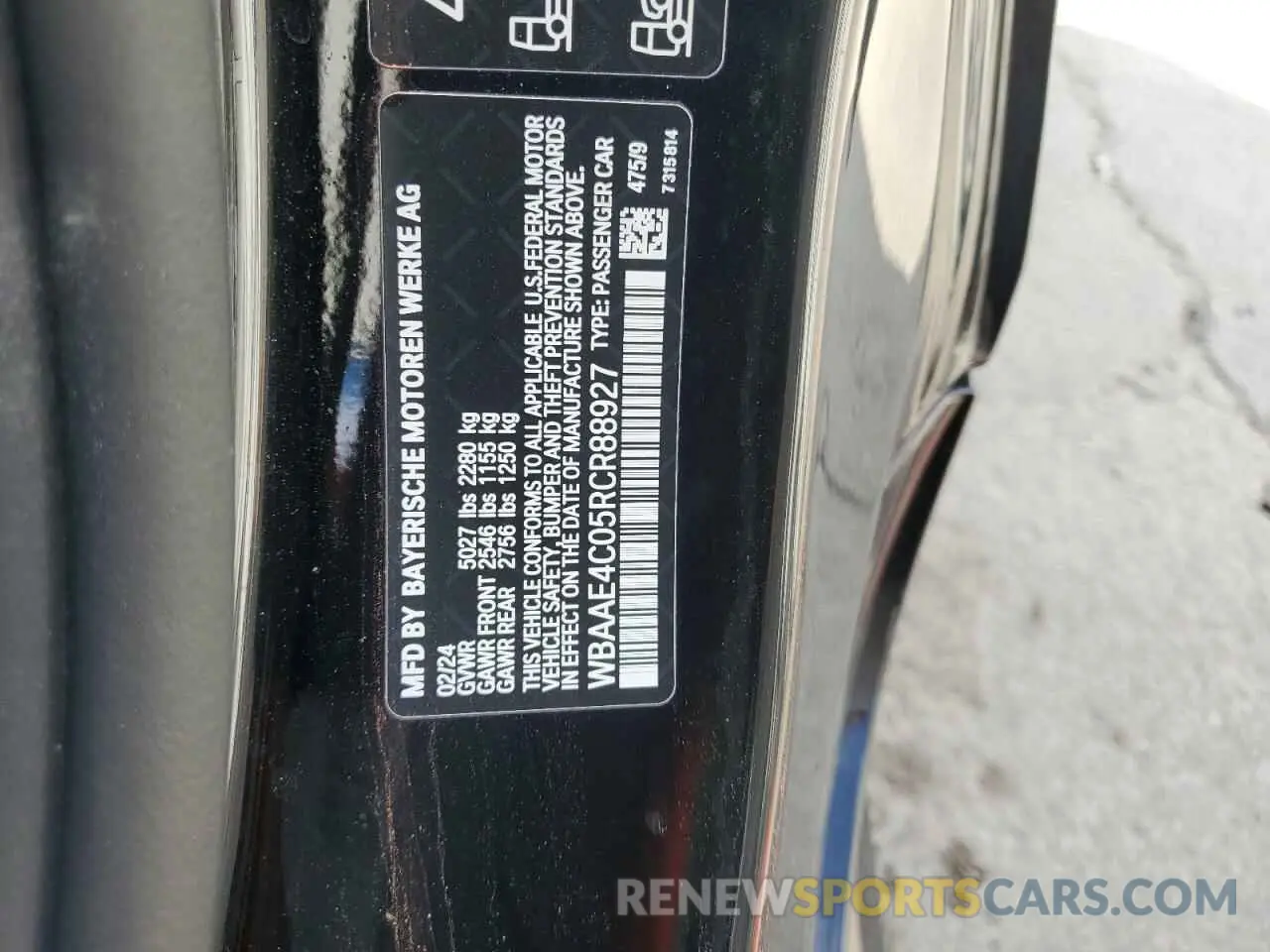12 Фотография поврежденного автомобиля WBAAE4C05RCR88927 BMW 8 SERIES 2024