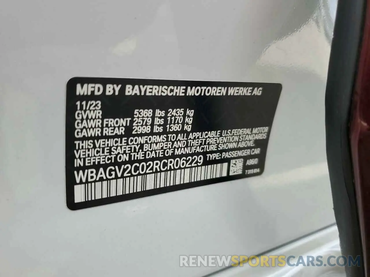 13 Фотография поврежденного автомобиля WBAGV2C02RCR06229 BMW 8 SERIES 2024