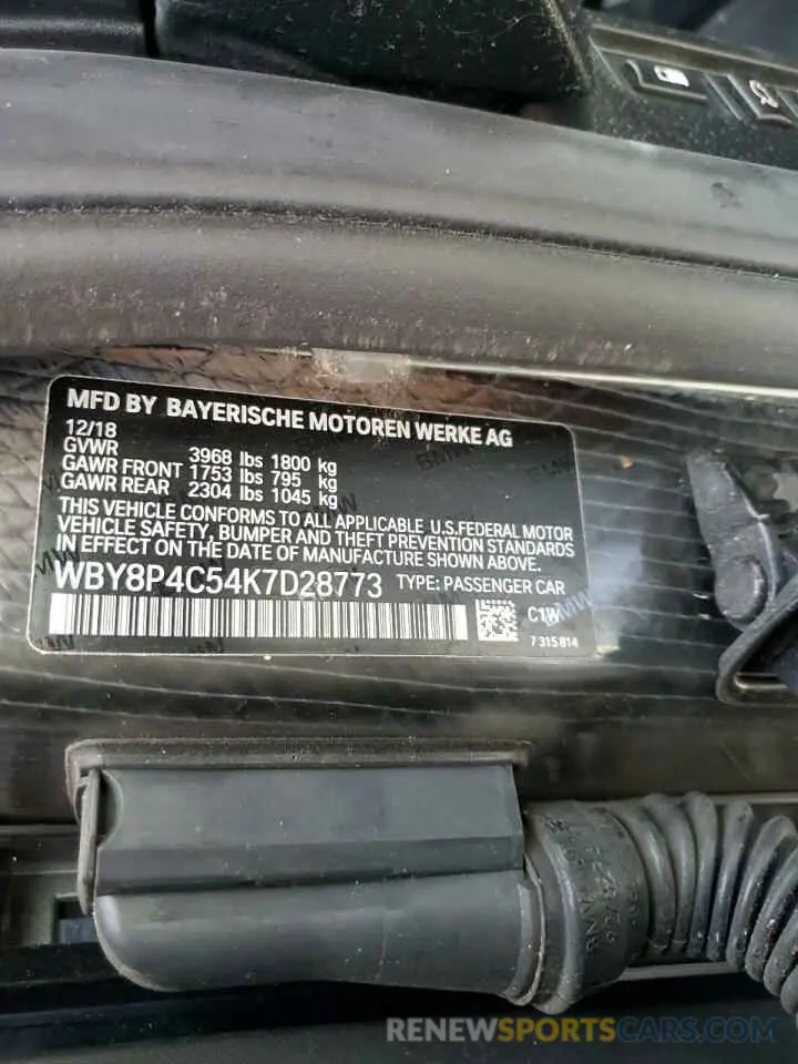 12 Photograph of a damaged car WBY8P4C54K7D28773 BMW I SERIES 2019
