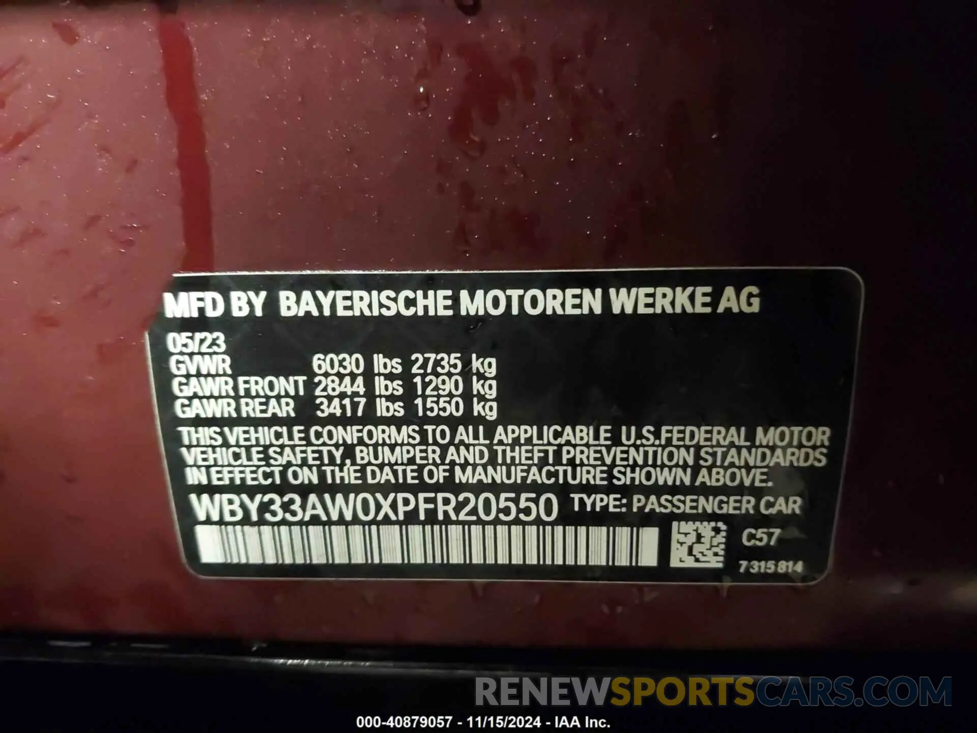 9 Фотография поврежденного автомобиля WBY33AW0XPFR20550 BMW I4 2023