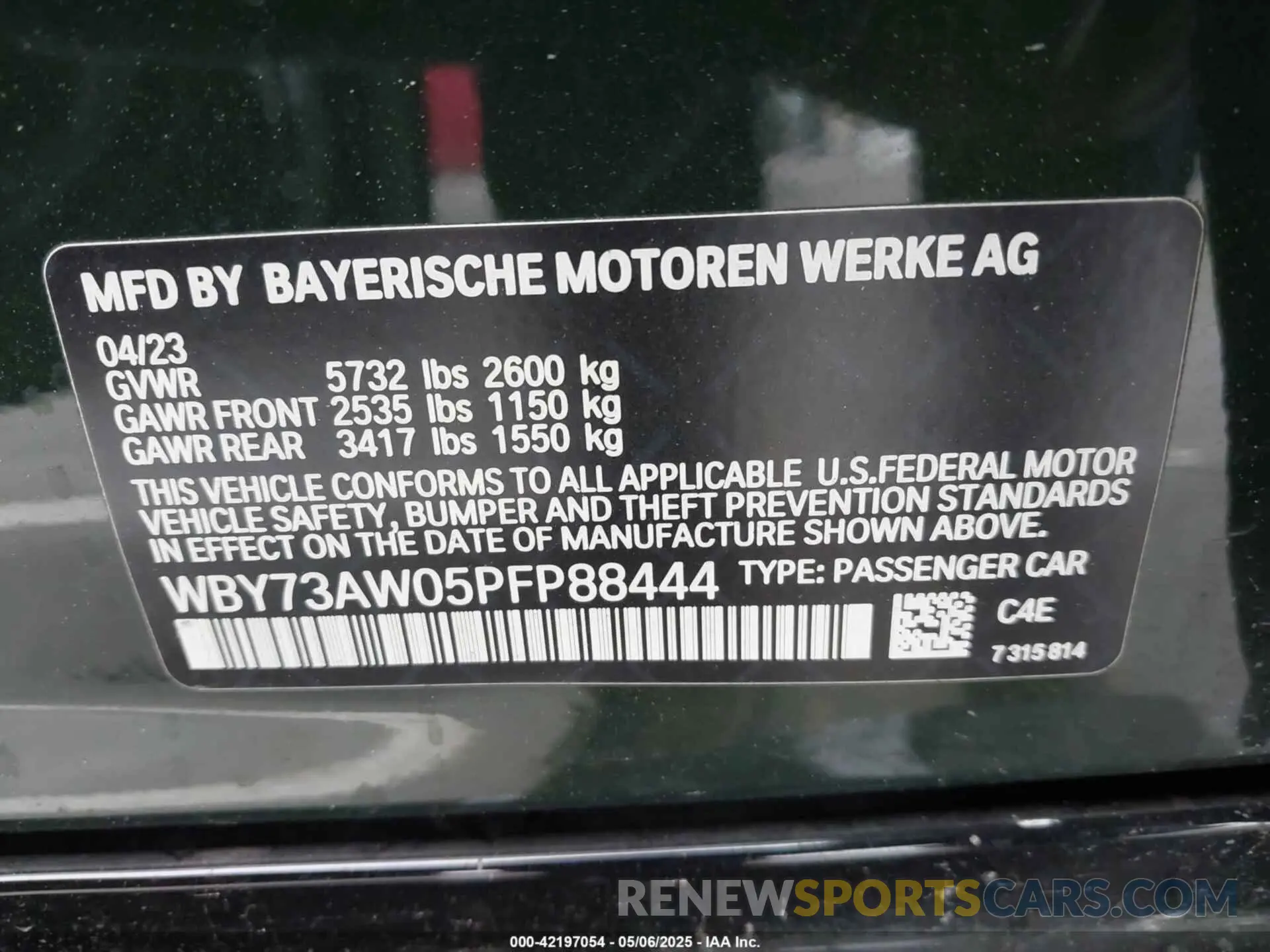 9 Фотография поврежденного автомобиля WBY73AW05PFP88444 BMW I4 2023