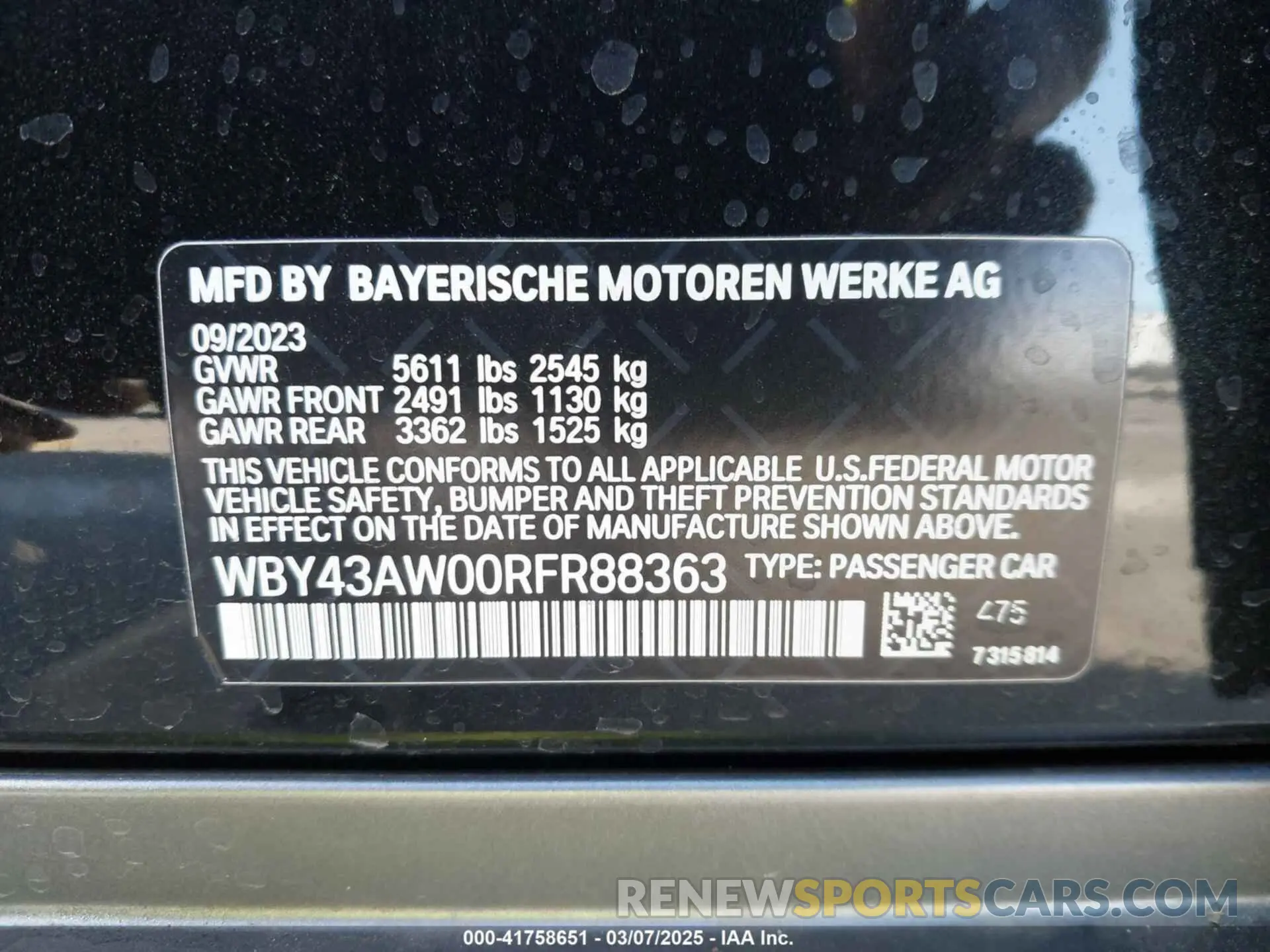9 Фотография поврежденного автомобиля WBY43AW00RFR88363 BMW I4 2024