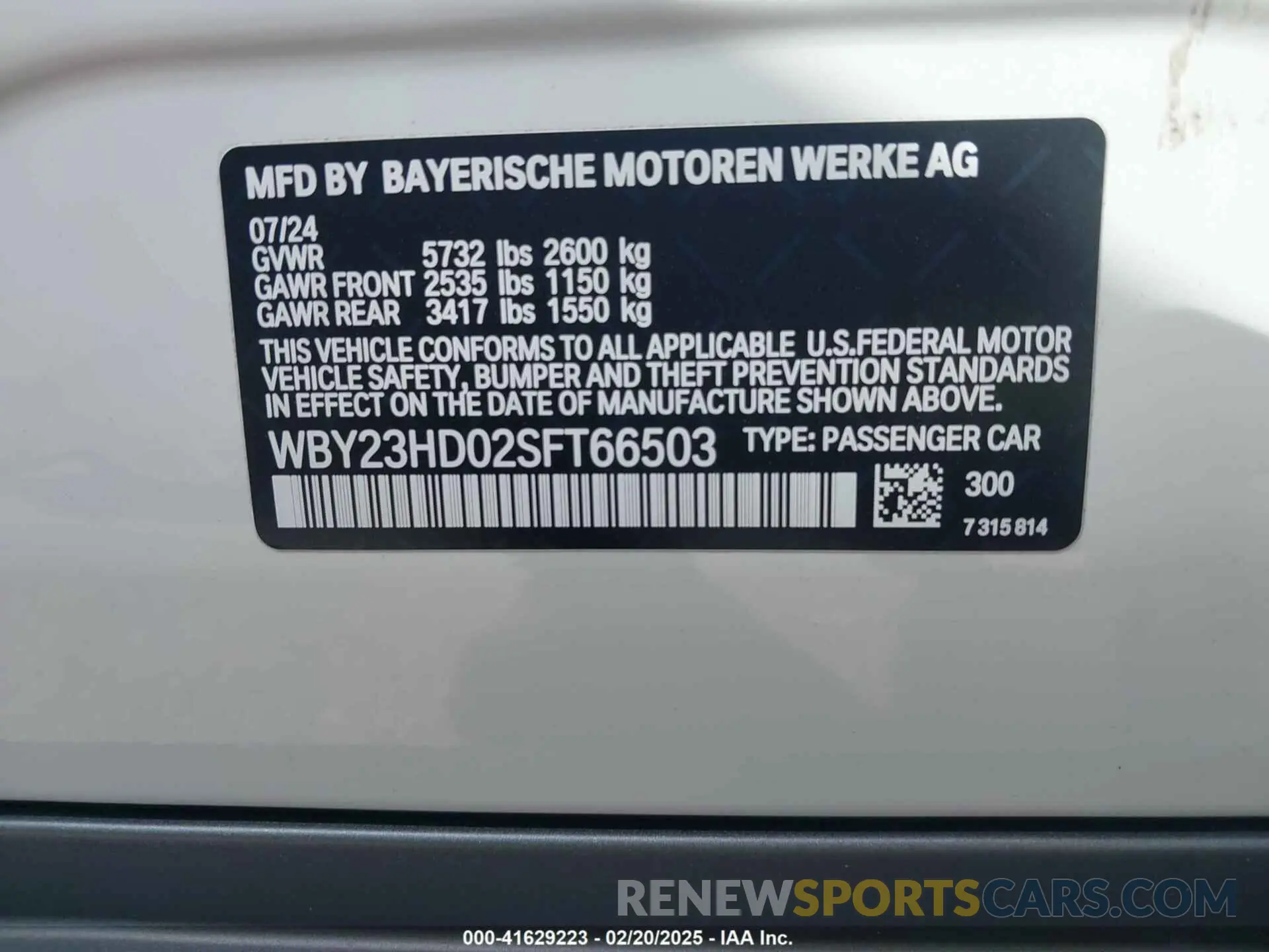 9 Фотография поврежденного автомобиля WBY23HD02SFT66503 BMW I4 2025