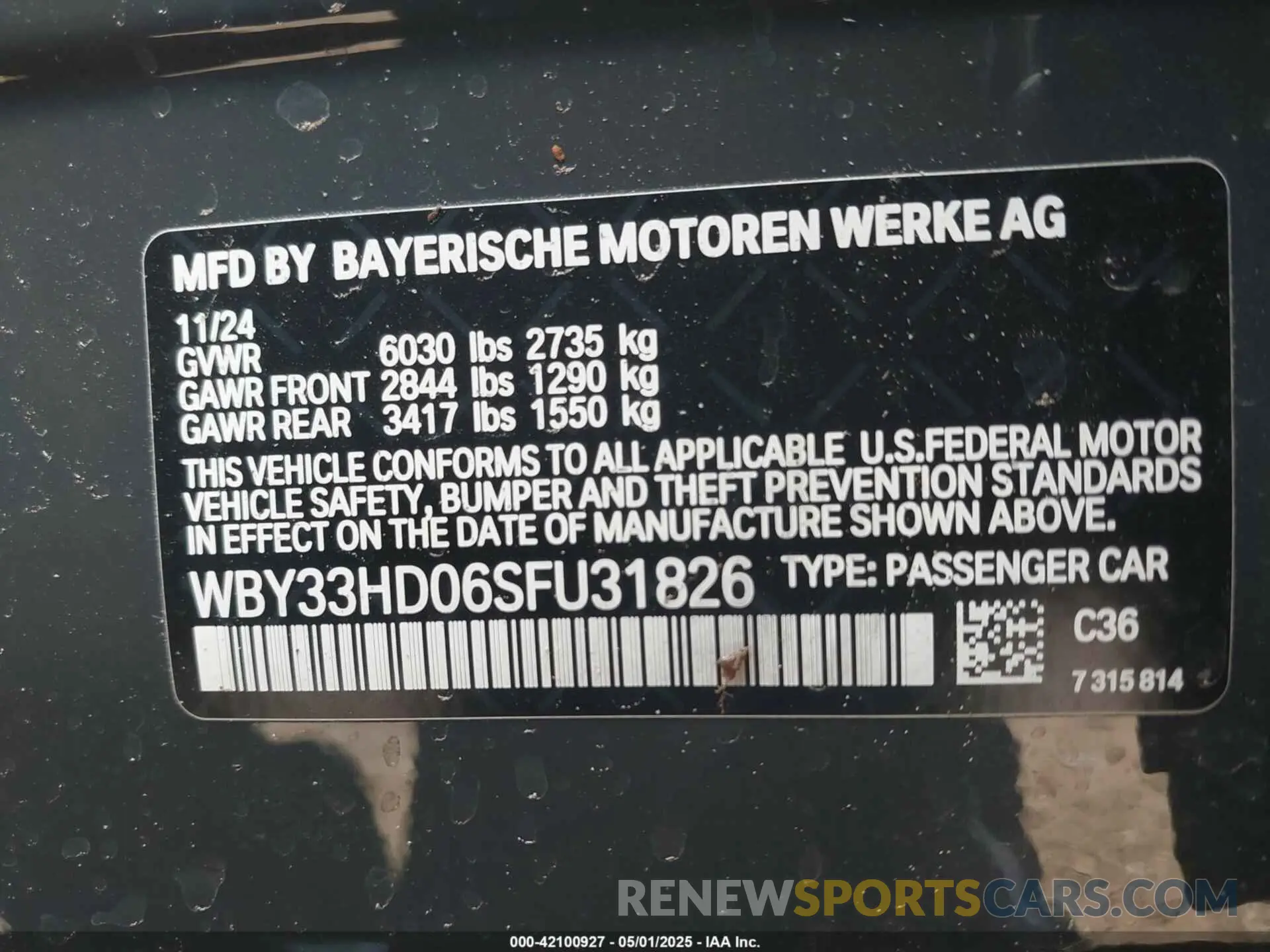 9 Фотография поврежденного автомобиля WBY33HD06SFU31826 BMW I4 2025