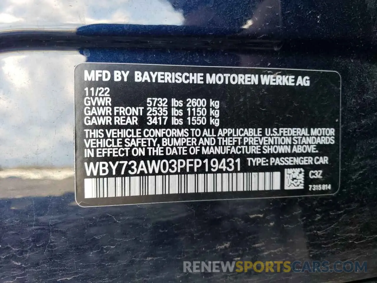 14 Photograph of a damaged car WBY73AW03PFP19431 BMW I4 EDRIVE 2023