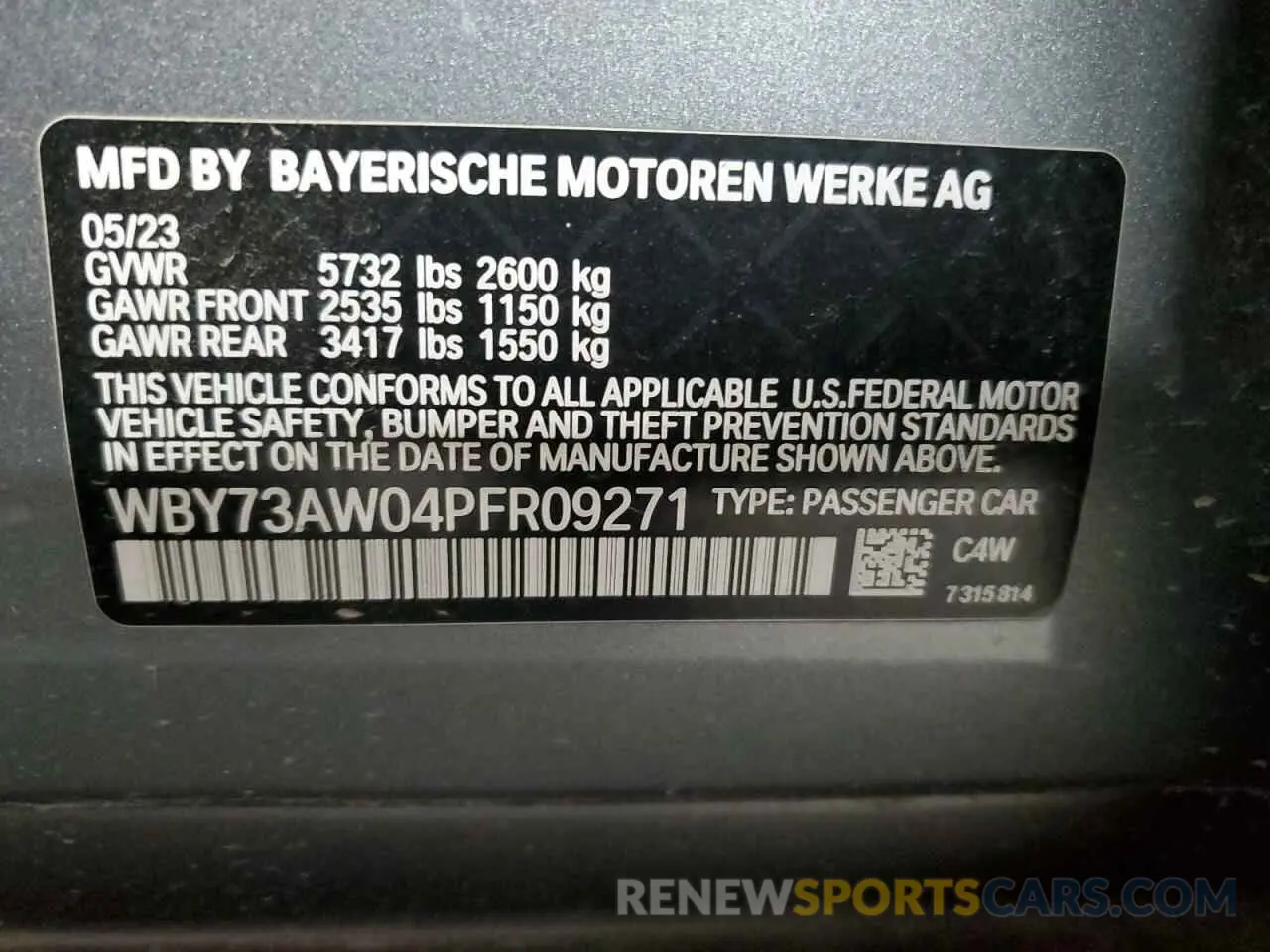 12 Фотография поврежденного автомобиля WBY73AW04PFR09271 BMW I4 EDRIVE 2023