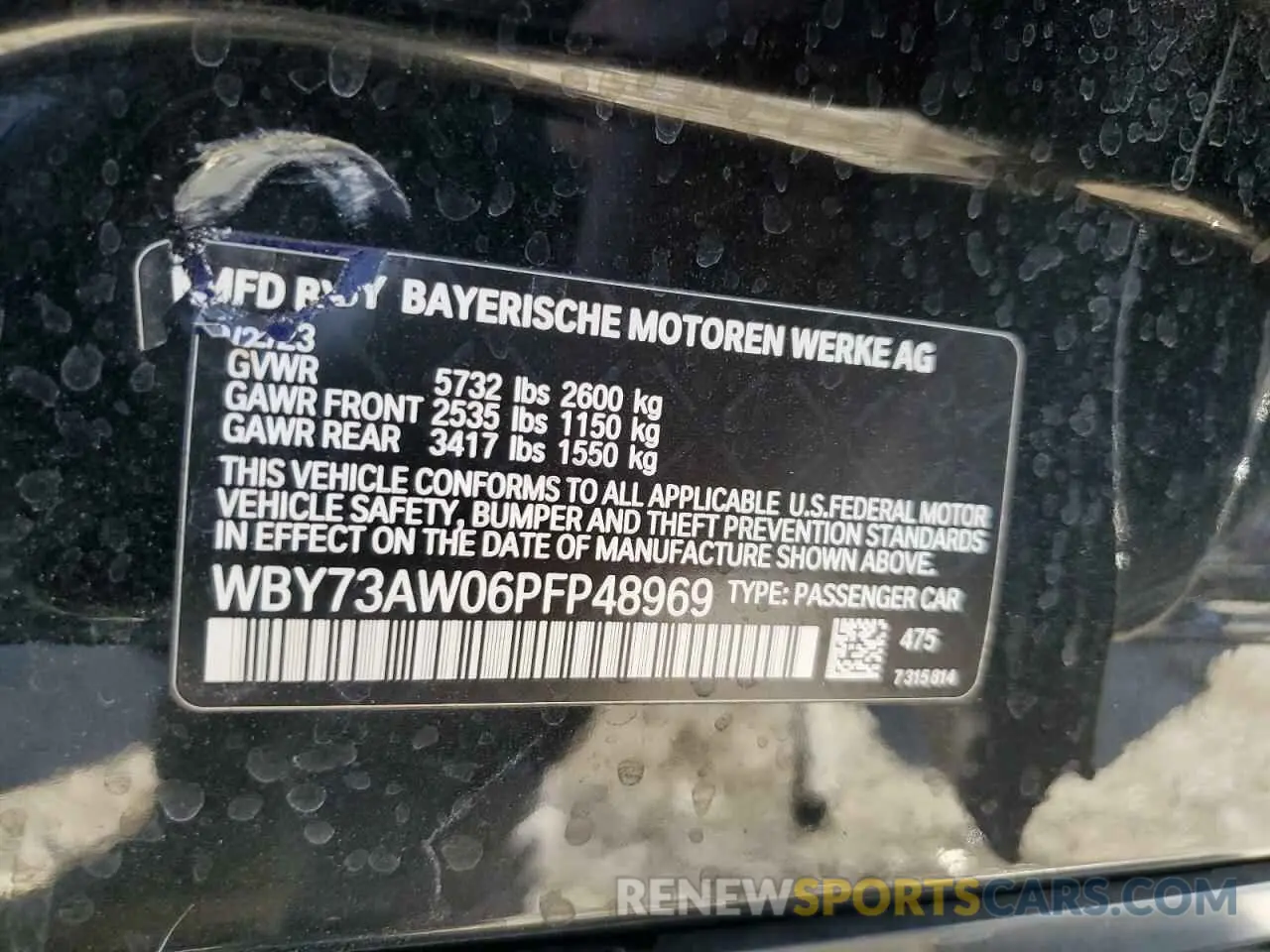 12 Photograph of a damaged car WBY73AW06PFP48969 BMW I4 EDRIVE 2023