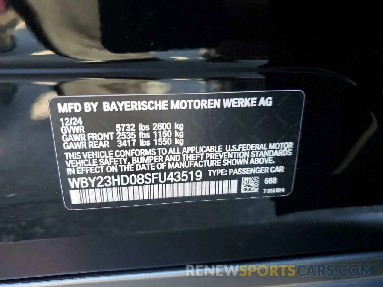 15 Фотография поврежденного автомобиля WBY23HD08SFU43519 BMW I4 EDRIVE 2025