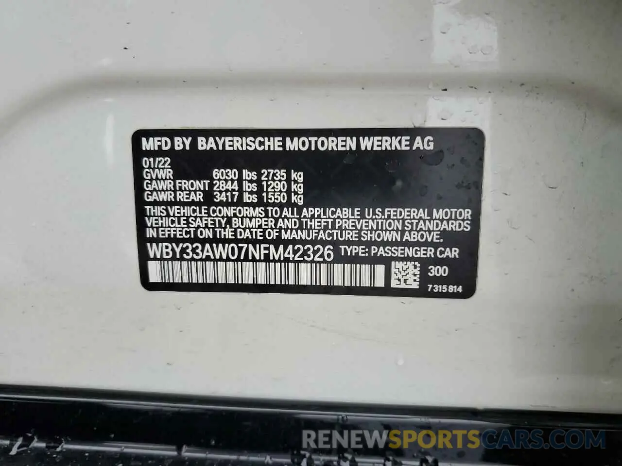 12 Фотография поврежденного автомобиля WBY33AW07NFM42326 BMW I4 M50 2022