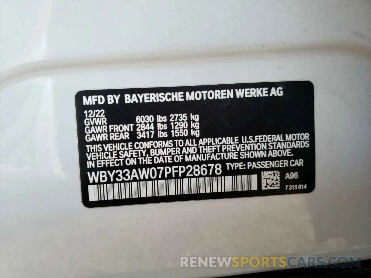 13 Photograph of a damaged car WBY33AW07PFP28678 BMW I4 M50 2023