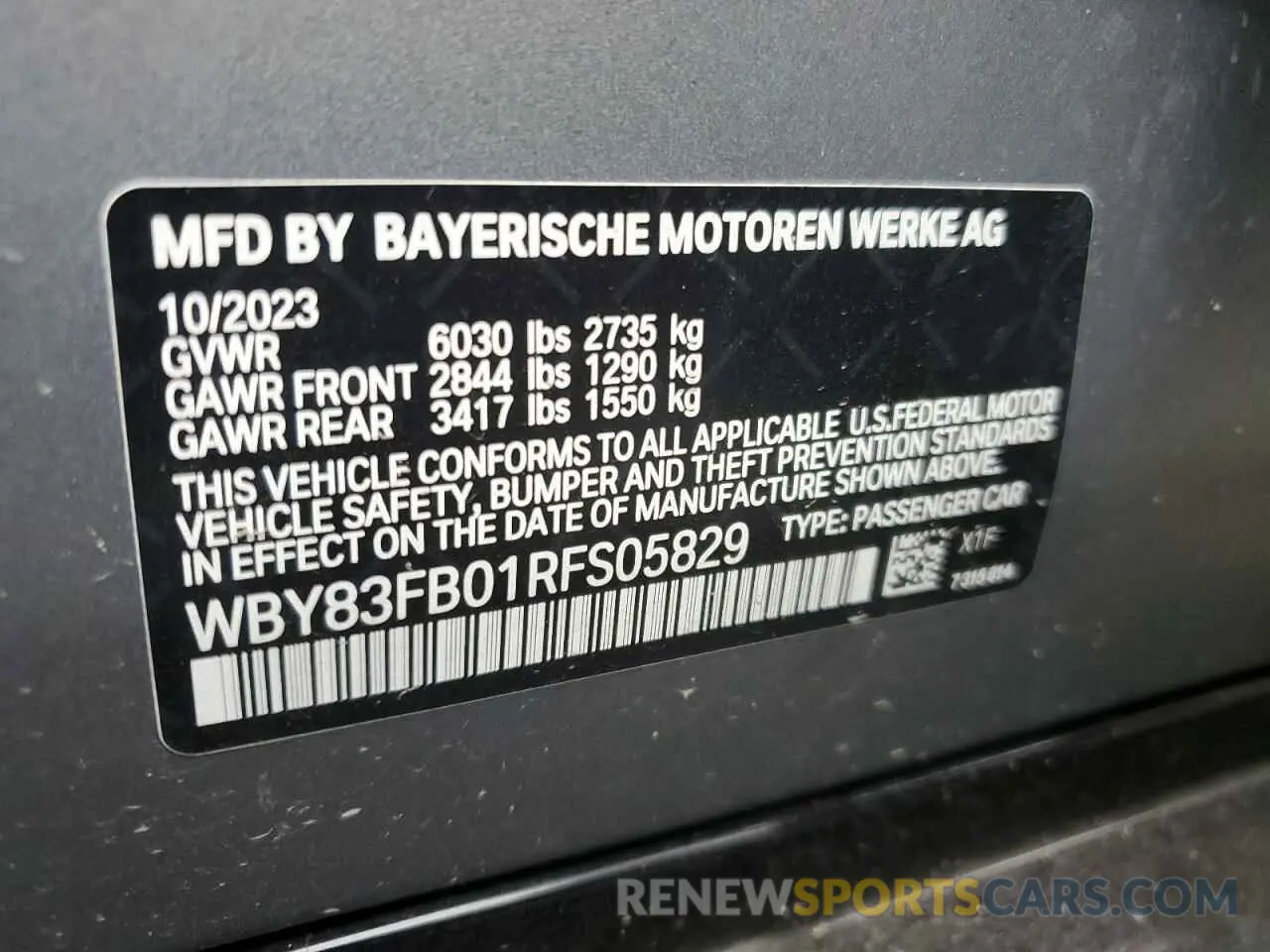 12 Photograph of a damaged car WBY83FB01RFS05829 BMW I4 XDRIVE 2024