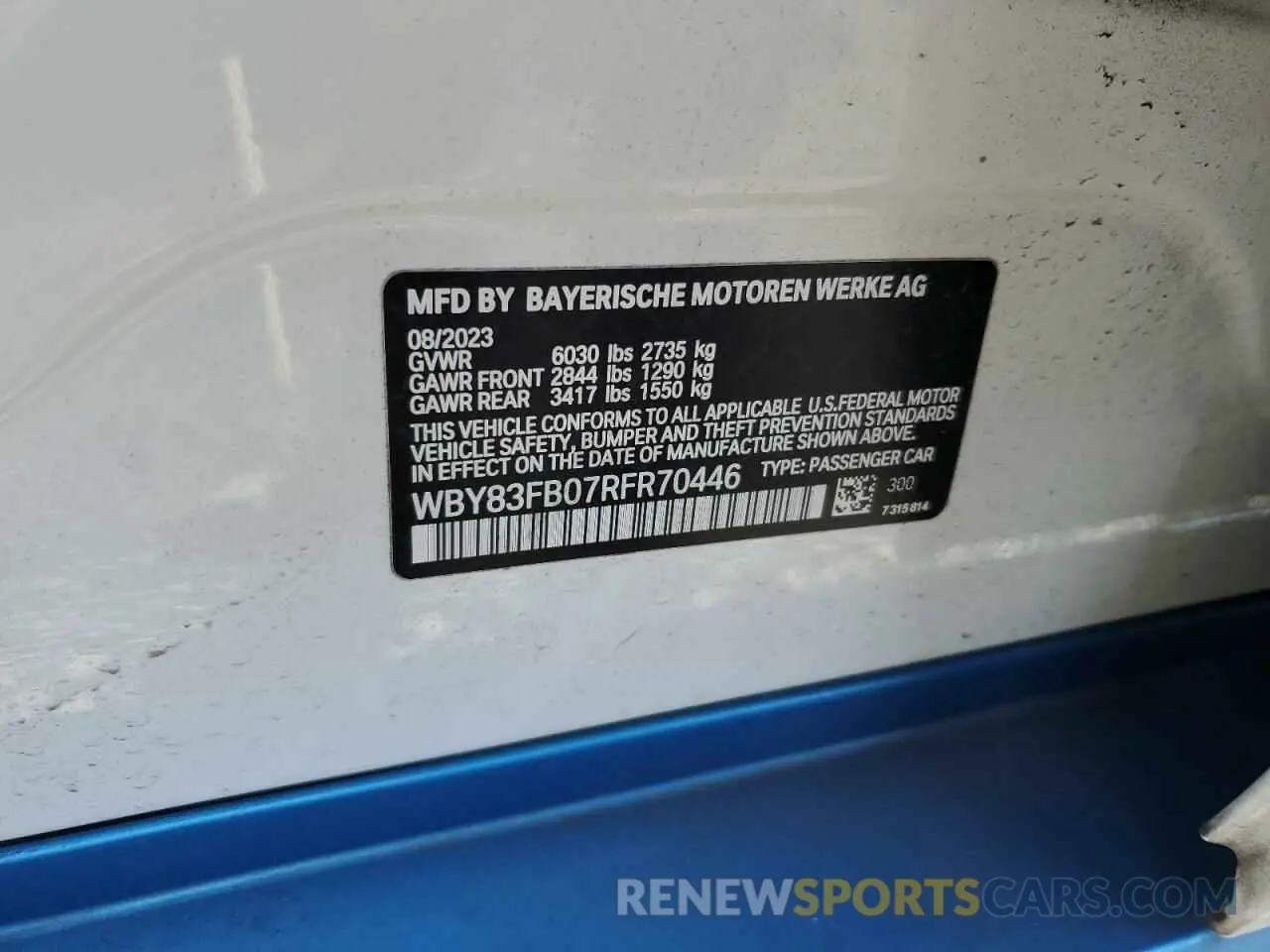 12 Фотография поврежденного автомобиля WBY83FB07RFR70446 BMW I4 XDRIVE 2024