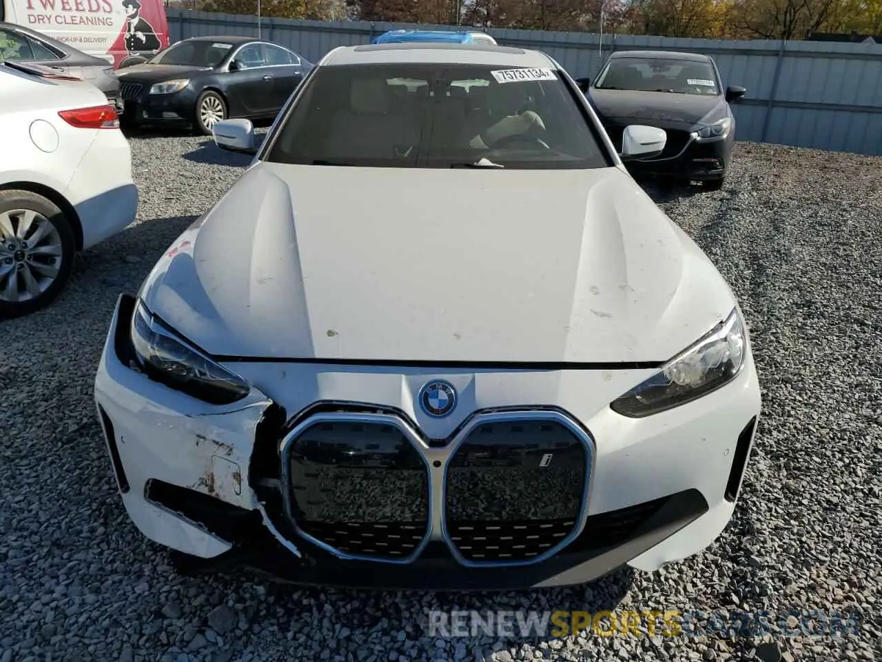 5 Фотография поврежденного автомобиля WBY83FB07RFR70446 BMW I4 XDRIVE 2024