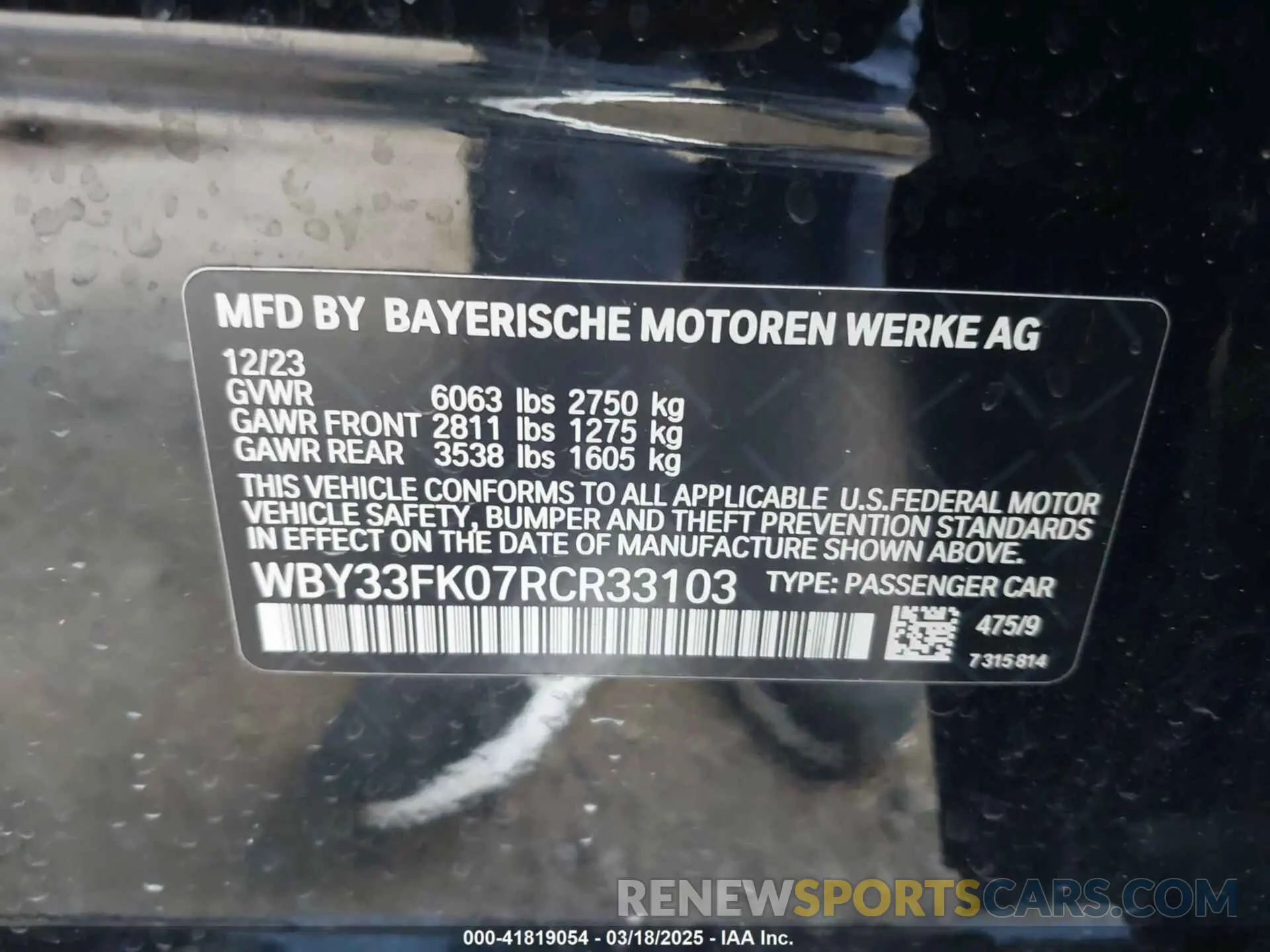 9 Фотография поврежденного автомобиля WBY33FK07RCR33103 BMW I5 2024