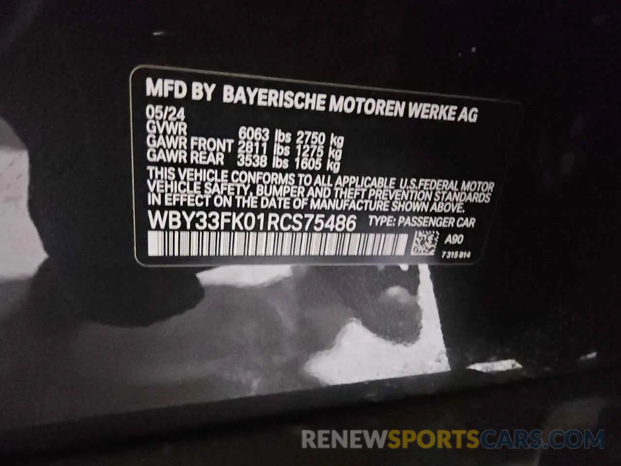 12 Фотография поврежденного автомобиля WBY33FK01RCS75486 BMW I5 EDRIVE 2024