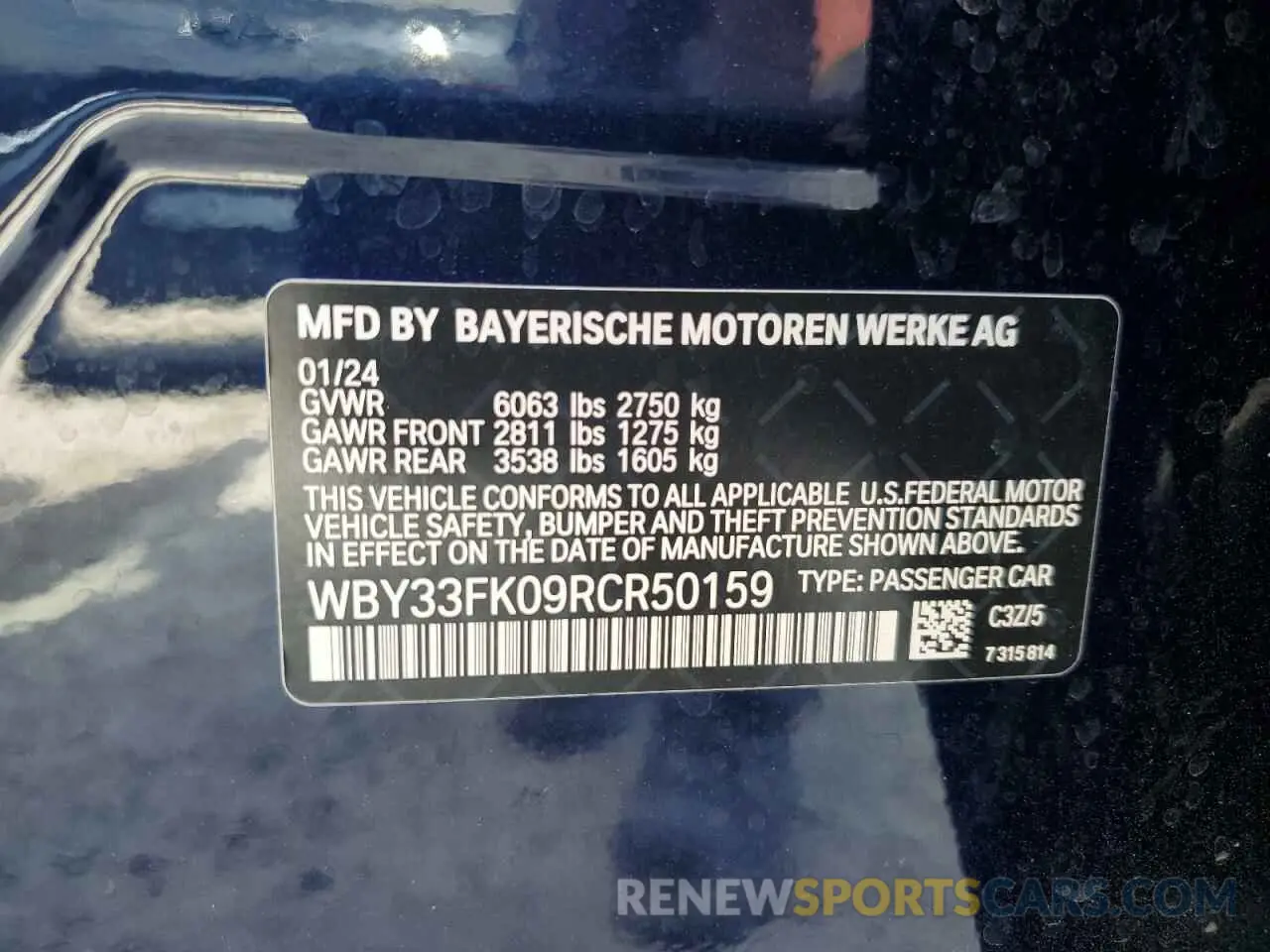 13 Photograph of a damaged car WBY33FK09RCR50159 BMW I5 EDRIVE 2024