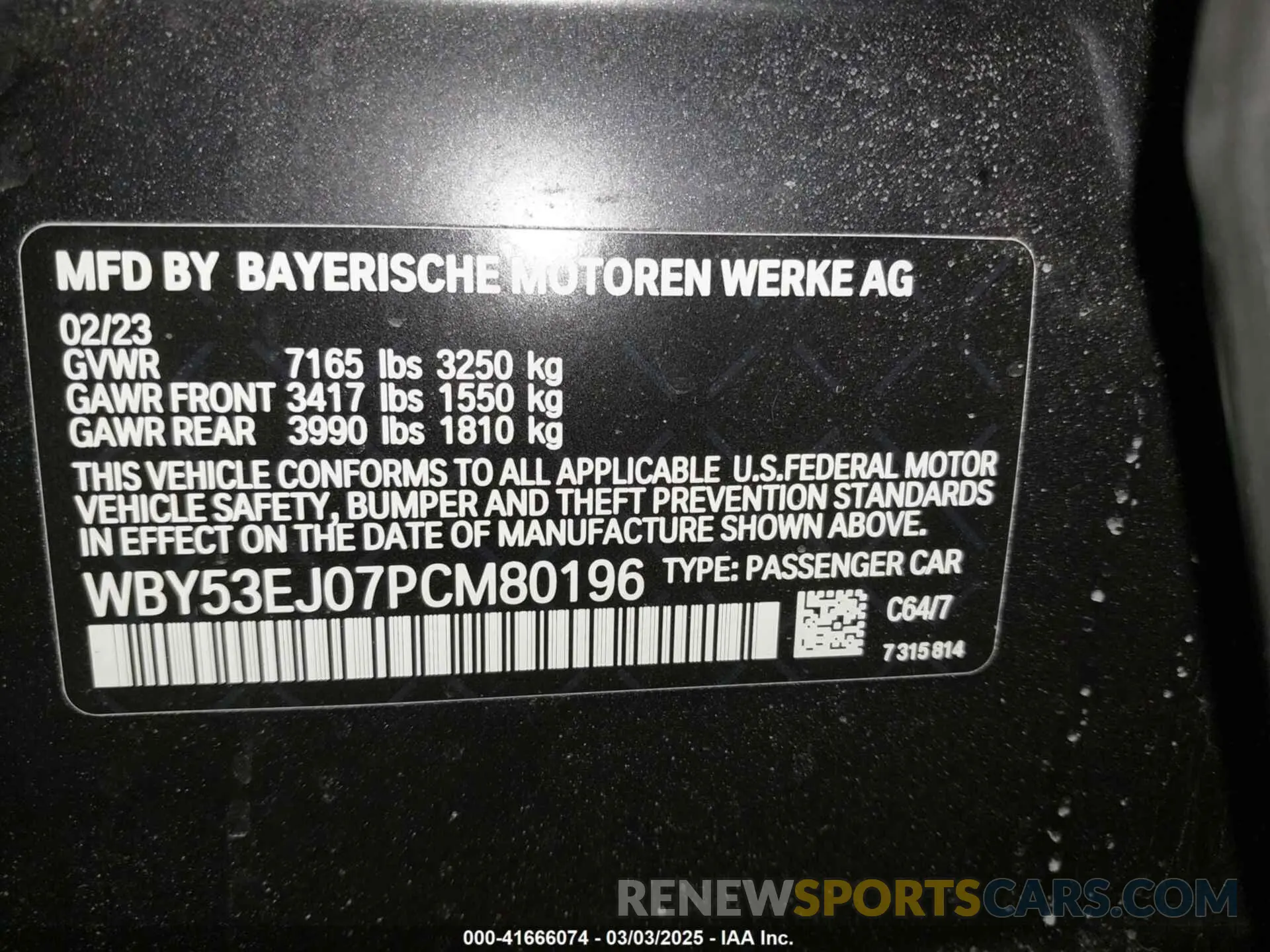 9 Фотография поврежденного автомобиля WBY53EJ07PCM80196 BMW I7 2023
