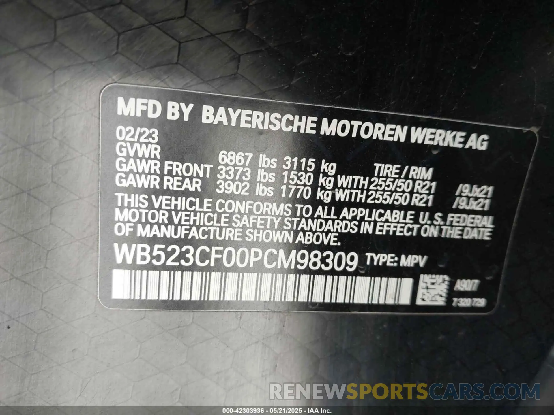 9 Photograph of a damaged car WB523CF00PCM98309 BMW IX 2023