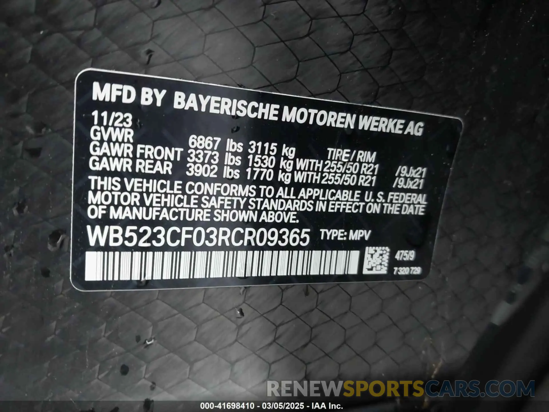 9 Фотография поврежденного автомобиля WB523CF03RCR09365 BMW IX 2024