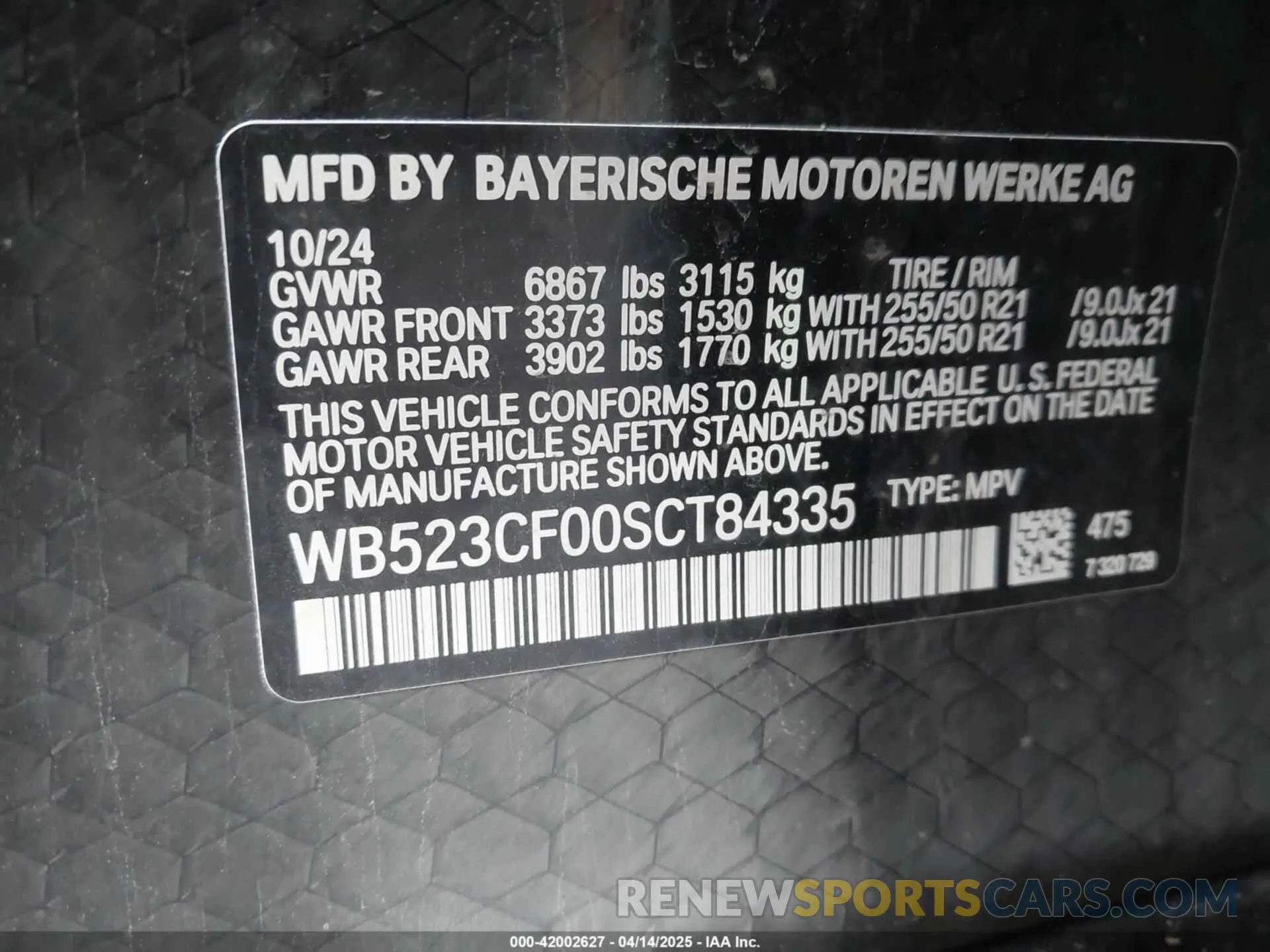 9 Фотография поврежденного автомобиля WB523CF00SCT84335 BMW IX 2025