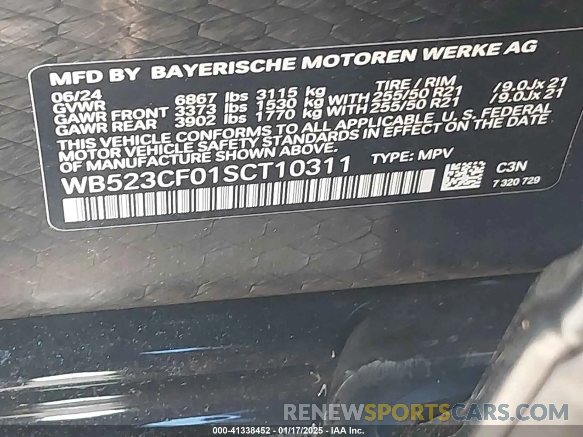9 Фотография поврежденного автомобиля WB523CF01SCT10311 BMW IX 2025