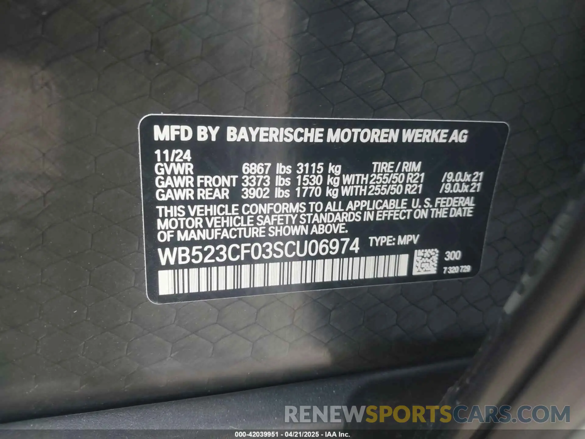 9 Фотография поврежденного автомобиля WB523CF03SCU06974 BMW IX 2025