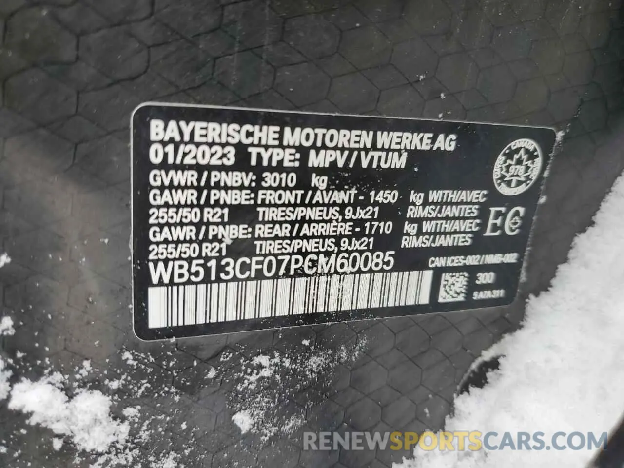 13 Photograph of a damaged car WB513CF07PCM60085 BMW IX XDRIVE4 2023