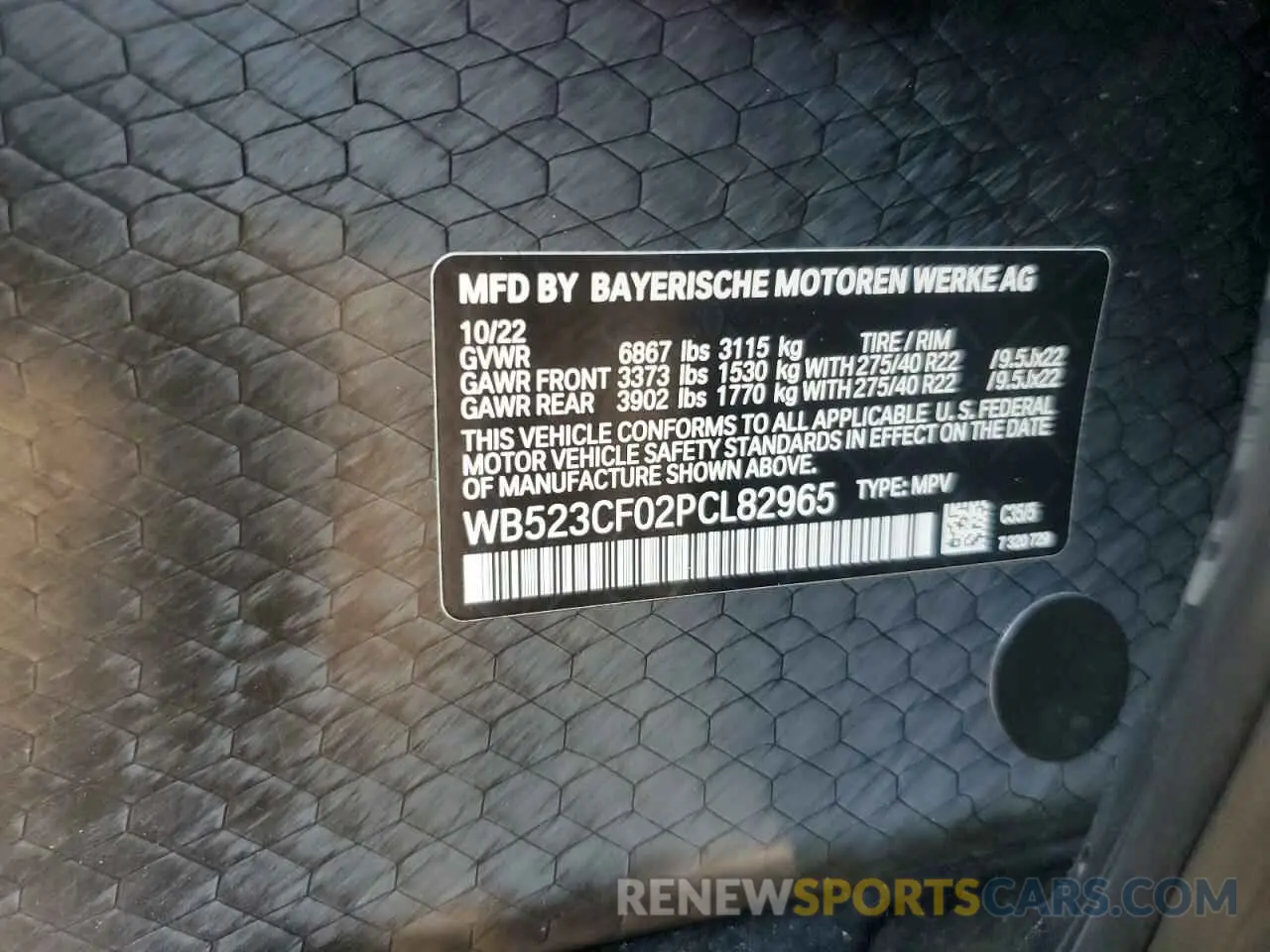 14 Photograph of a damaged car WB523CF02PCL82965 BMW IX XDRIVE5 2023