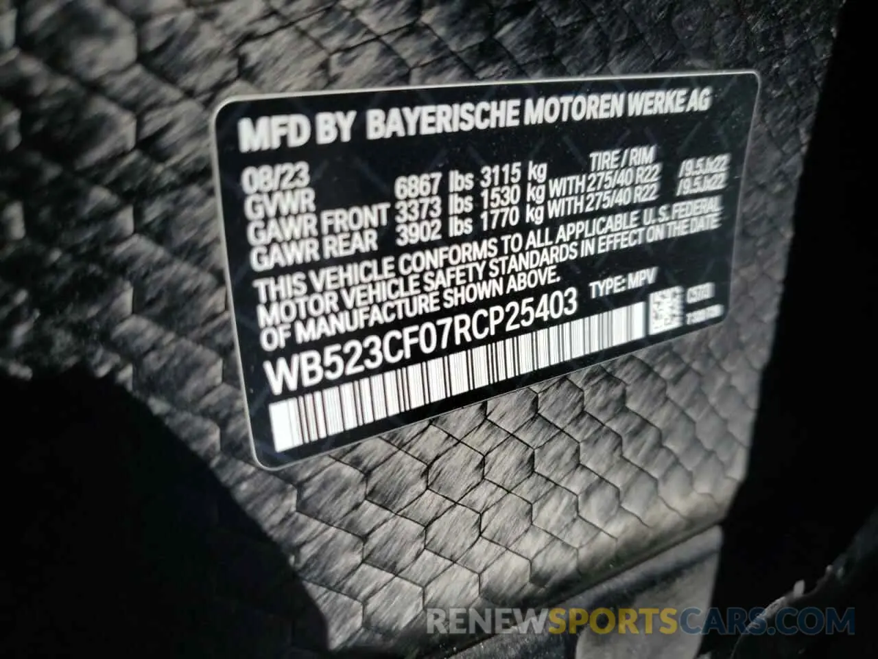 14 Photograph of a damaged car WB523CF07RCP25403 BMW IX XDRIVE5 2024