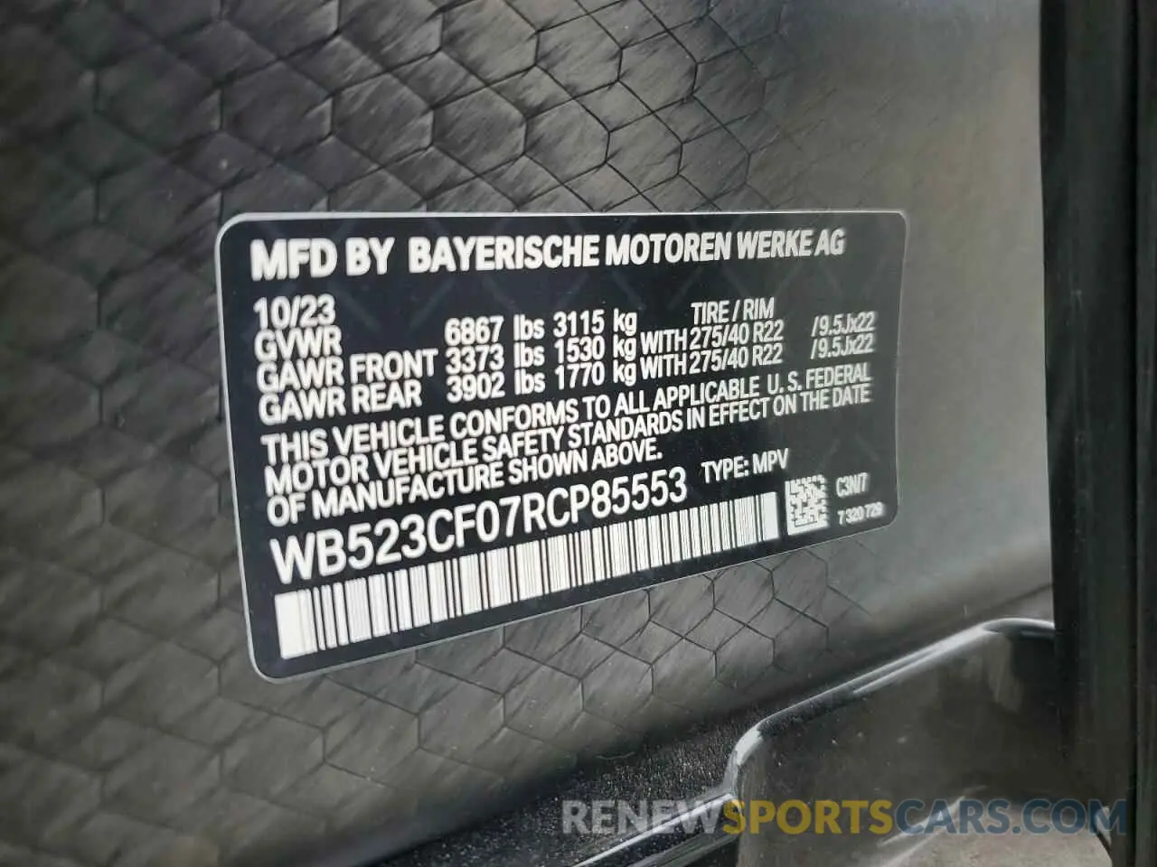 13 Фотография поврежденного автомобиля WB523CF07RCP85553 BMW IX XDRIVE5 2024