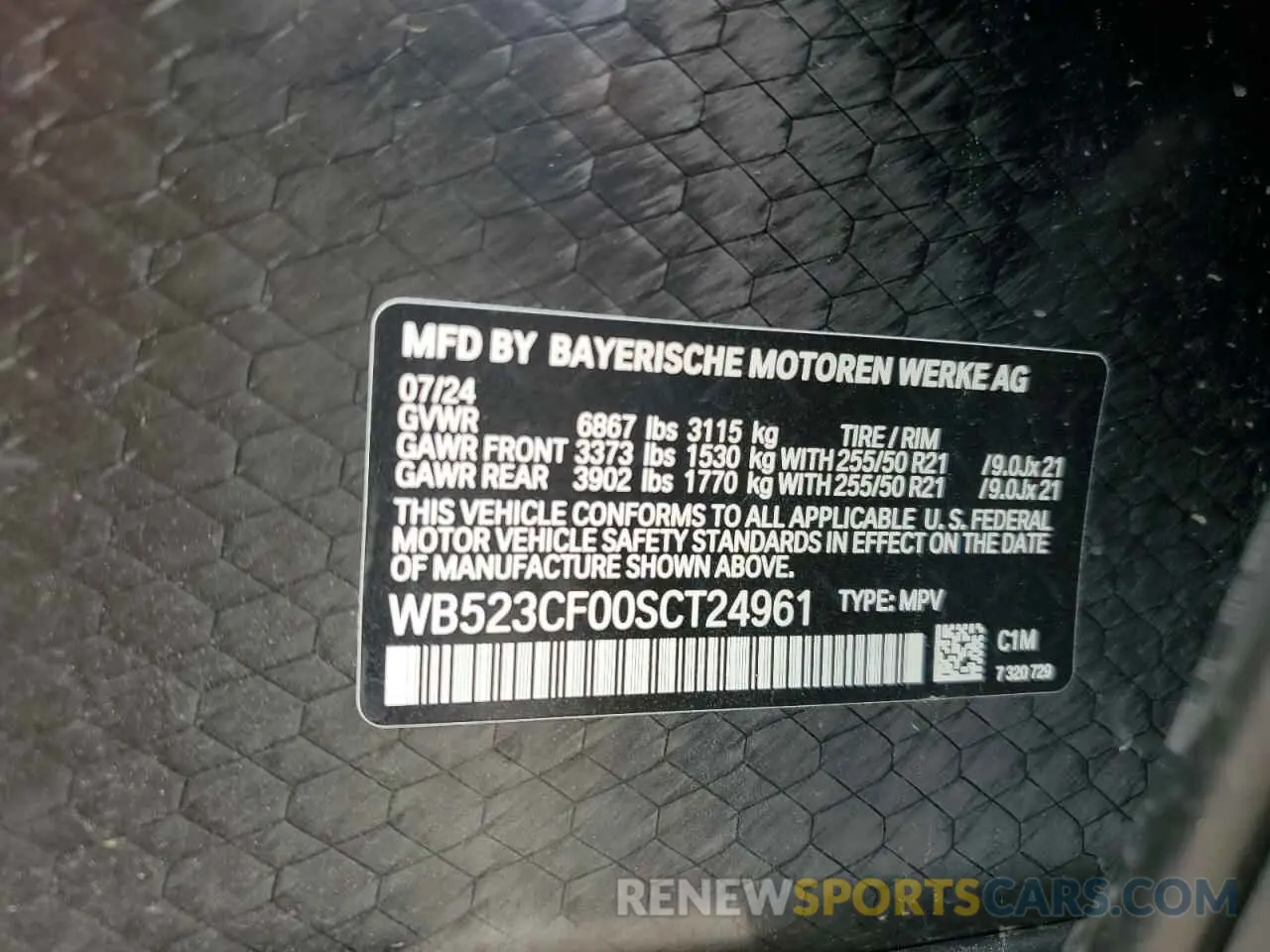 14 Photograph of a damaged car WB523CF00SCT24961 BMW IX XDRIVE5 2025