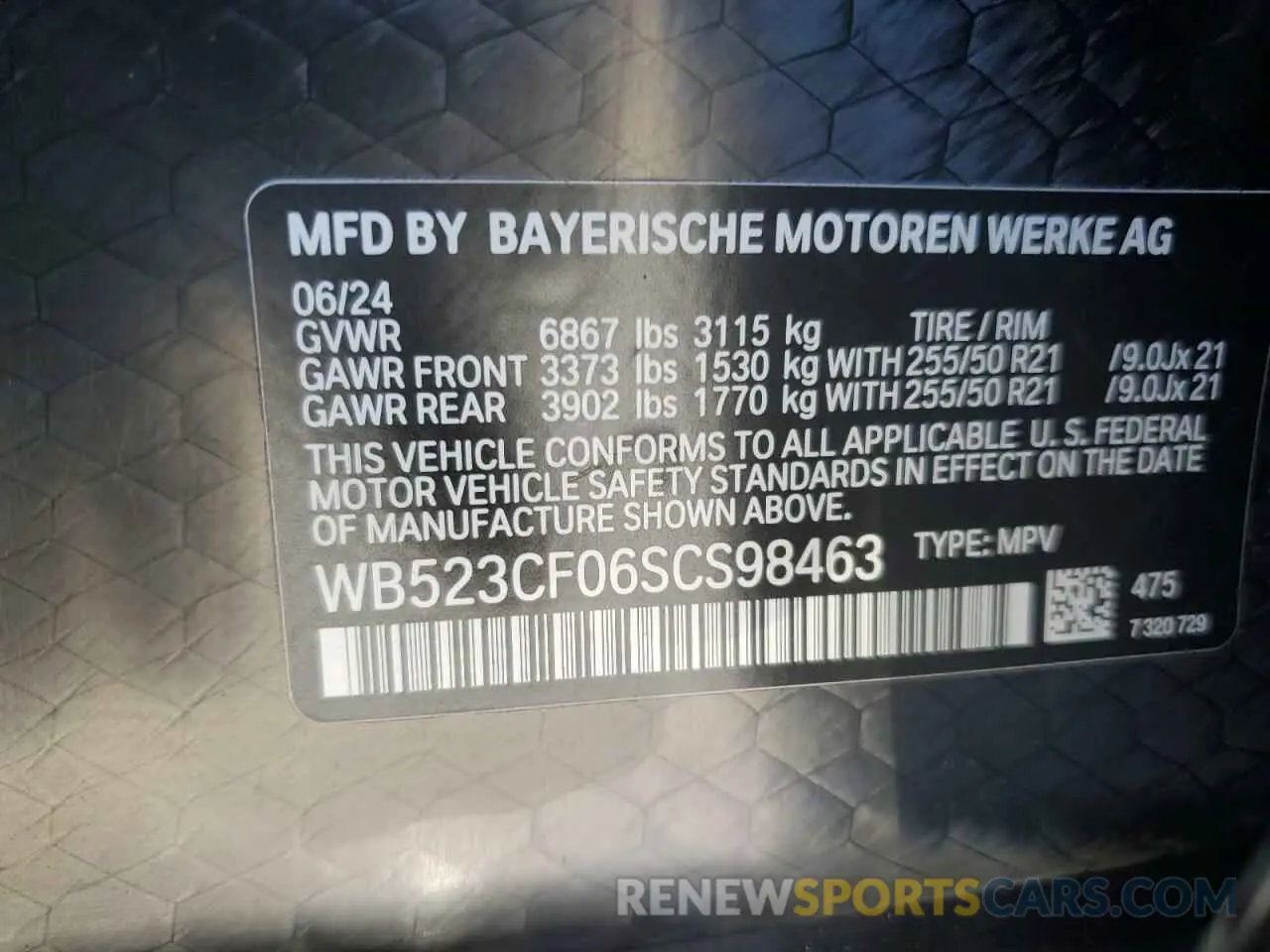 13 Photograph of a damaged car WB523CF06SCS98463 BMW IX XDRIVE5 2025