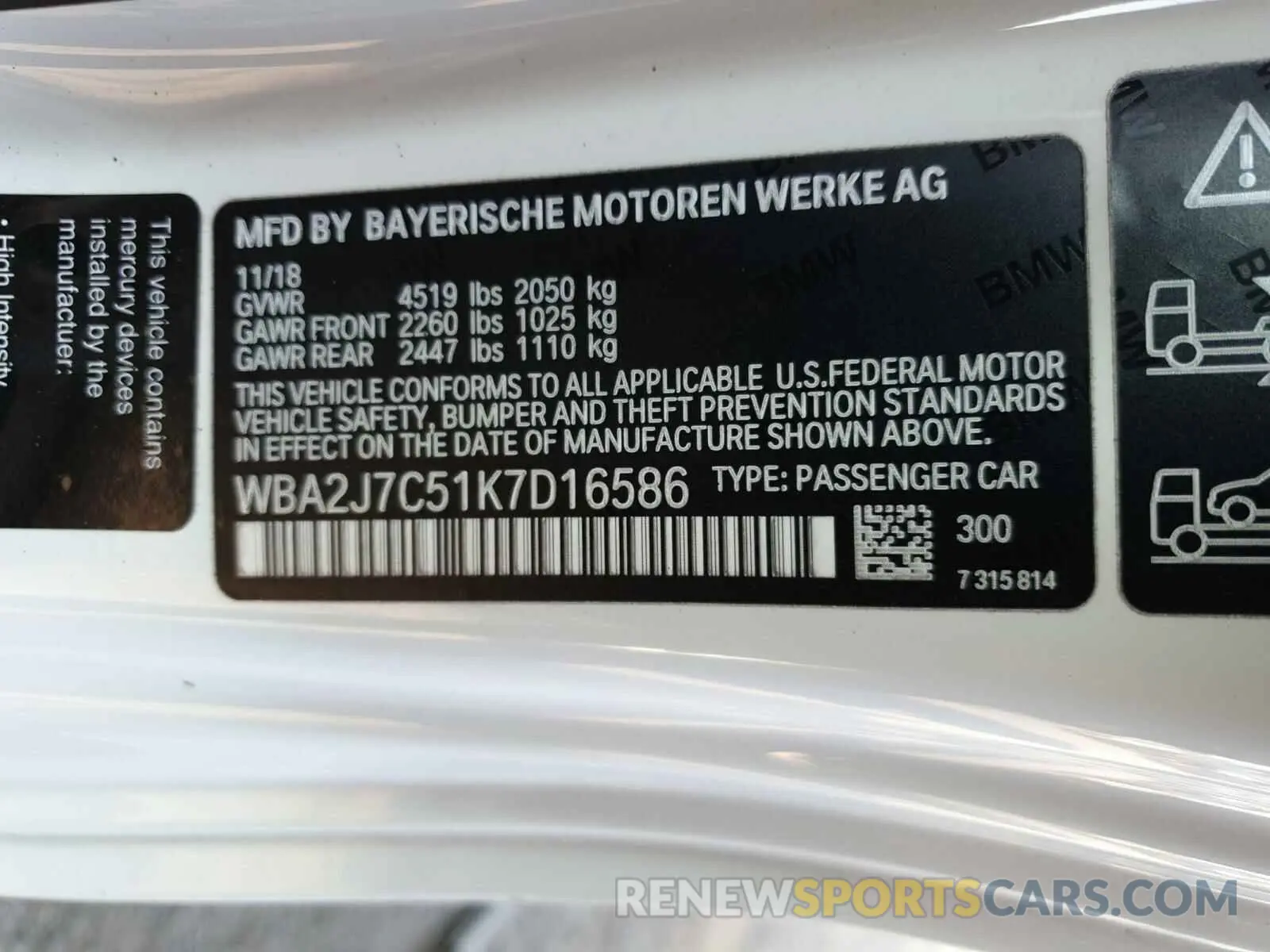 10 Photograph of a damaged car WBA2J7C51K7D16586 BMW M2 2019