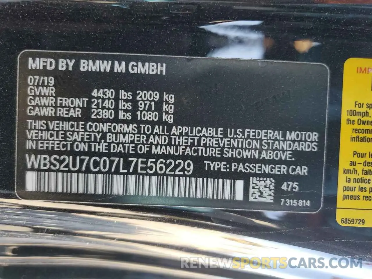 14 Photograph of a damaged car WBS2U7C07L7E56229 BMW M2 2020