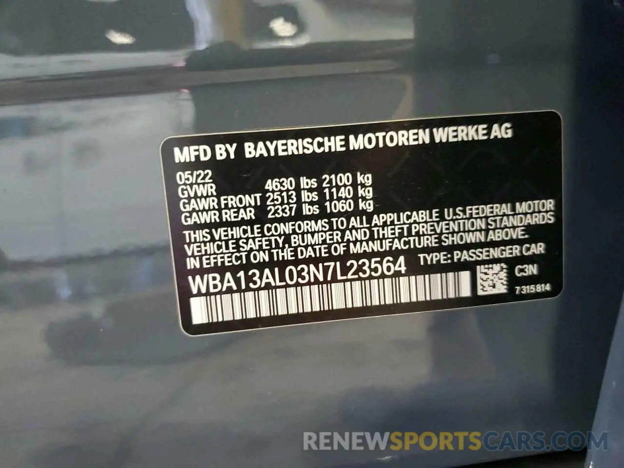 13 Фотография поврежденного автомобиля WBA13AL03N7L23564 BMW M2 2022
