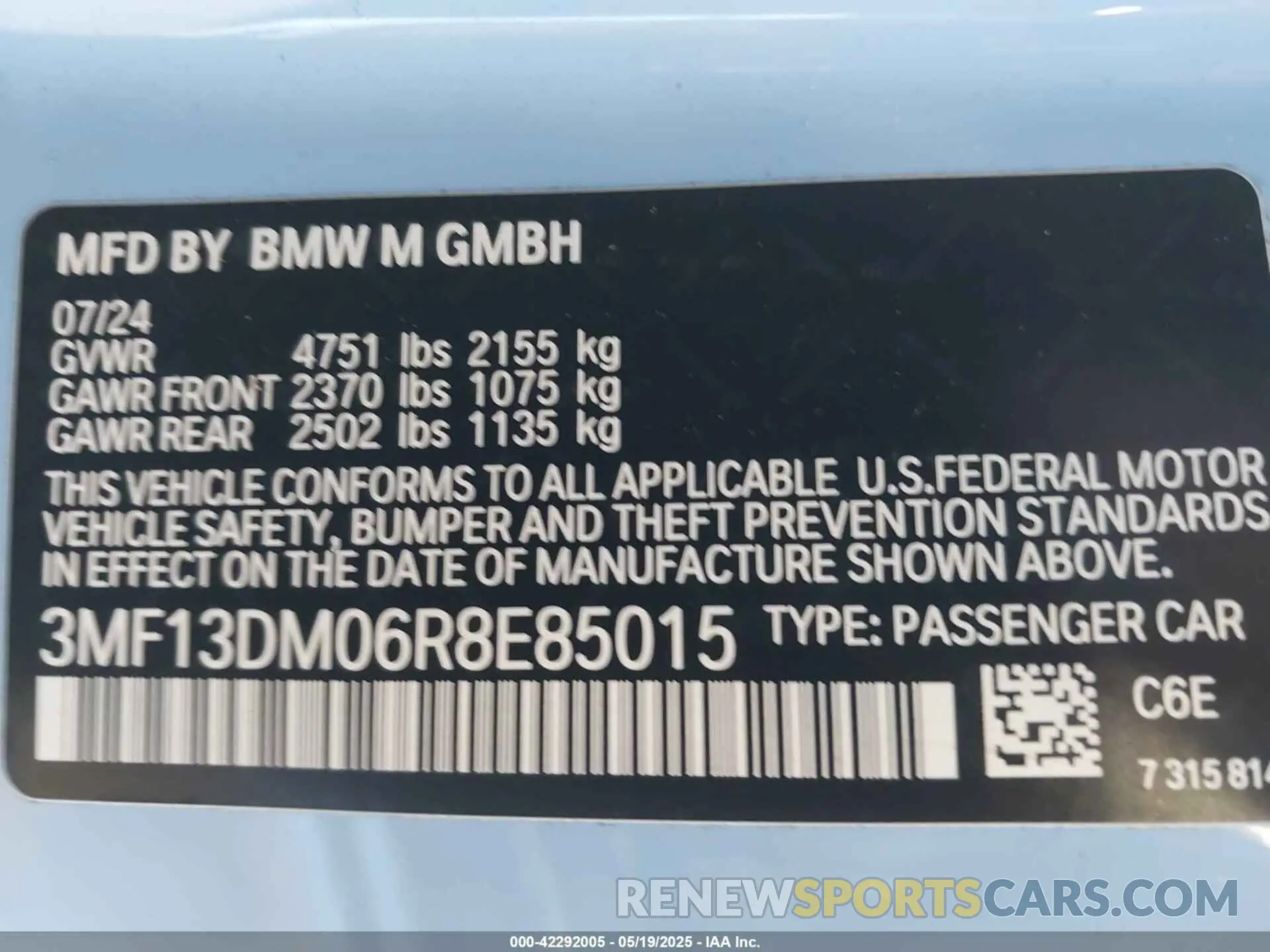 9 Фотография поврежденного автомобиля 3MF13DM06R8E85015 BMW M2 2024