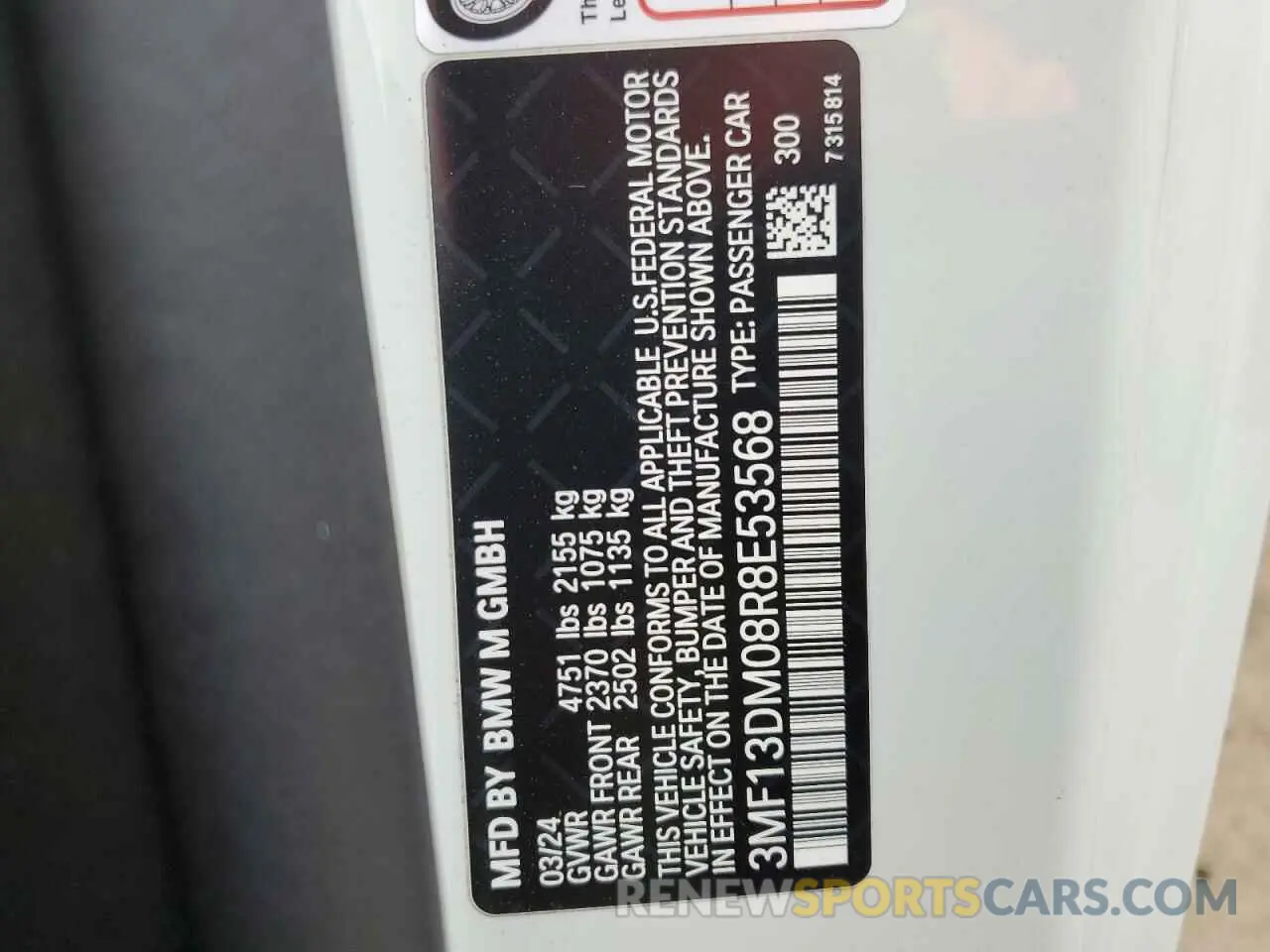 13 Фотография поврежденного автомобиля 3MF13DM08R8E53568 BMW M2 2024