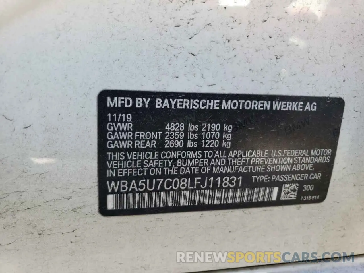 12 Фотография поврежденного автомобиля WBA5U7C08LFJ11831 BMW M3 2020
