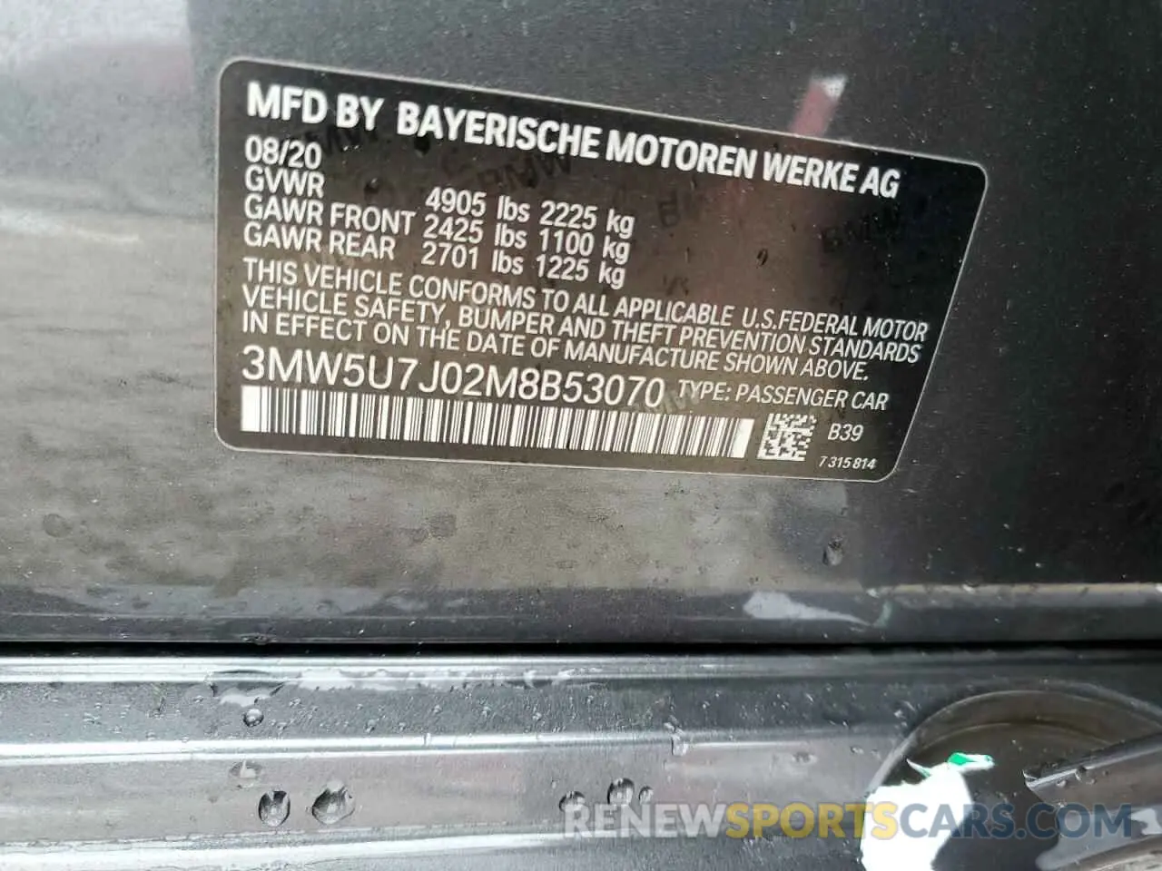 12 Фотография поврежденного автомобиля 3MW5U7J02M8B53070 BMW M3 2021