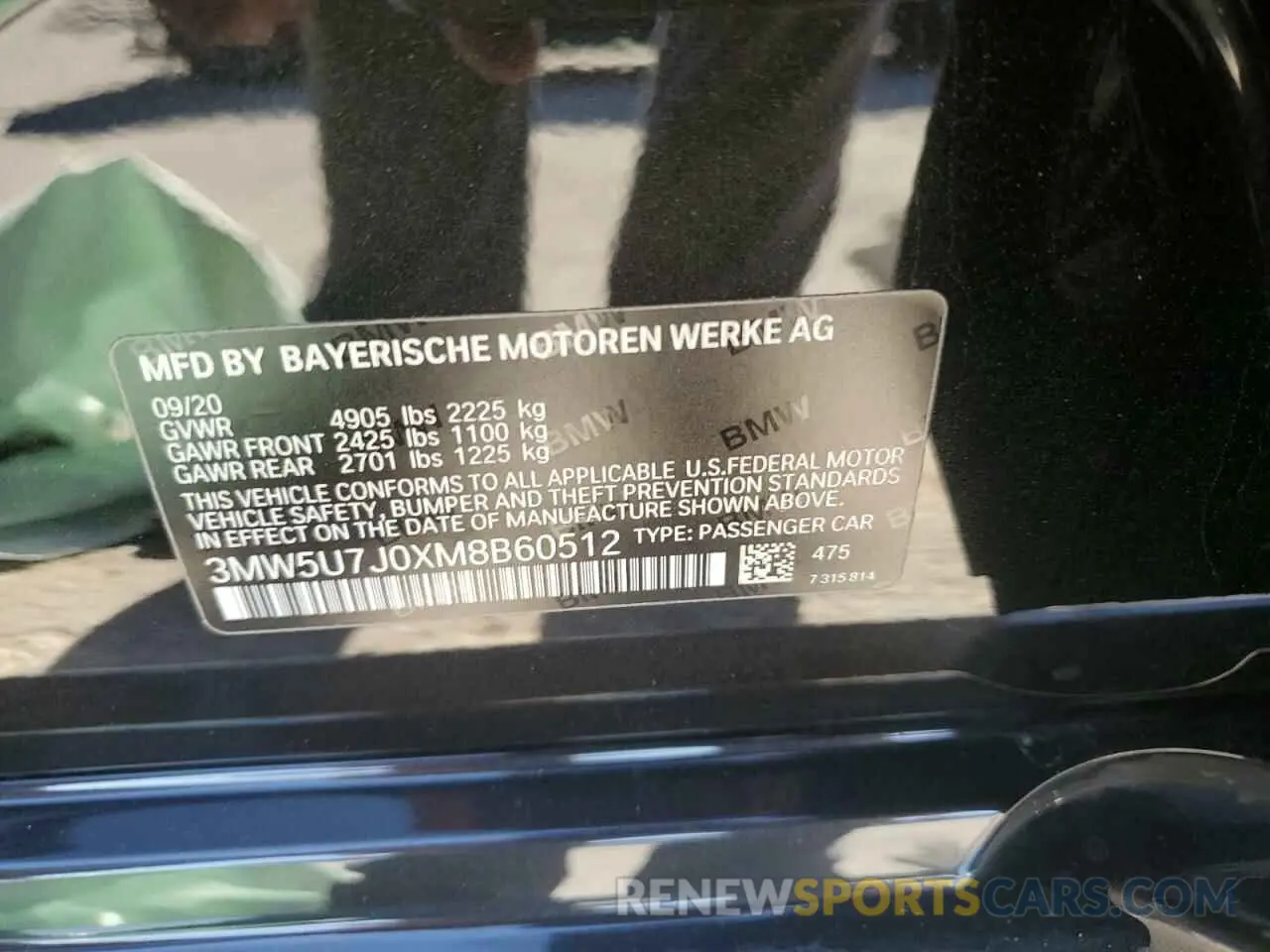 12 Фотография поврежденного автомобиля 3MW5U7J0XM8B60512 BMW M3 2021