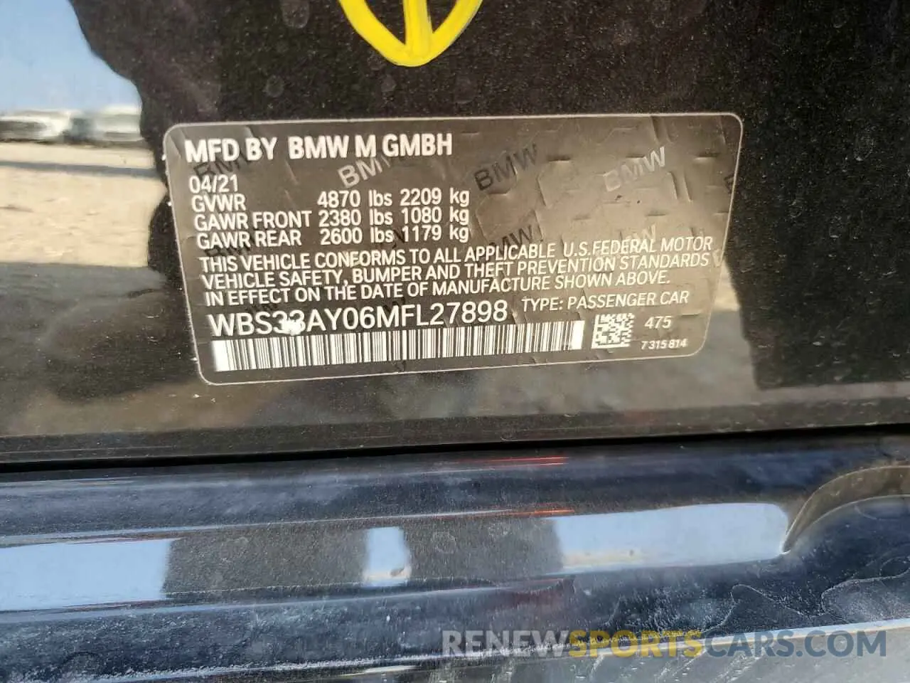 12 Photograph of a damaged car WBS33AY06MFL27898 BMW M3 2021