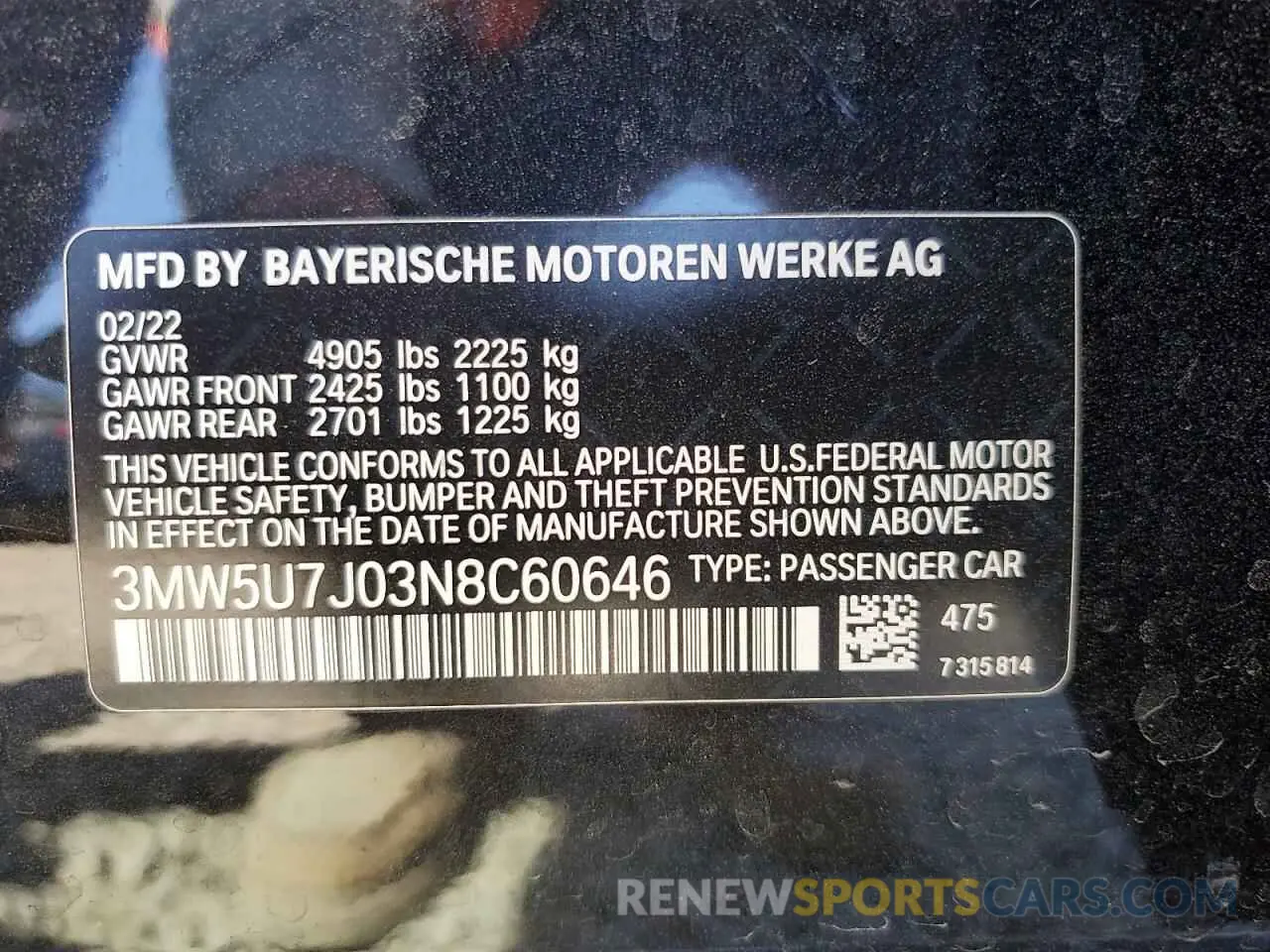 12 Фотография поврежденного автомобиля 3MW5U7J03N8C60646 BMW M3 2022