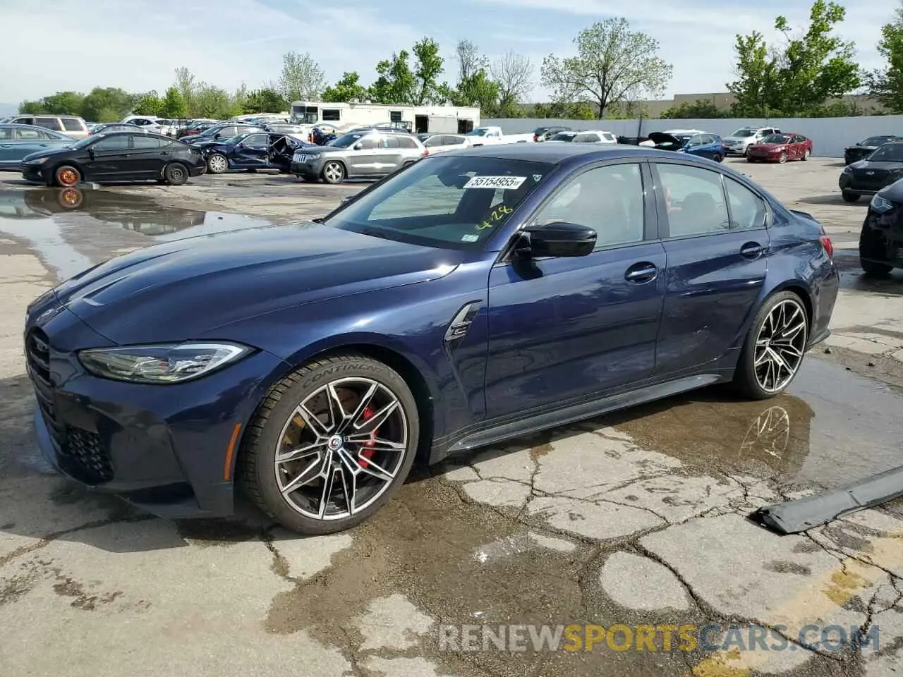 1 Photograph of a damaged car WBS43AY06NFN13995 BMW M3 2022