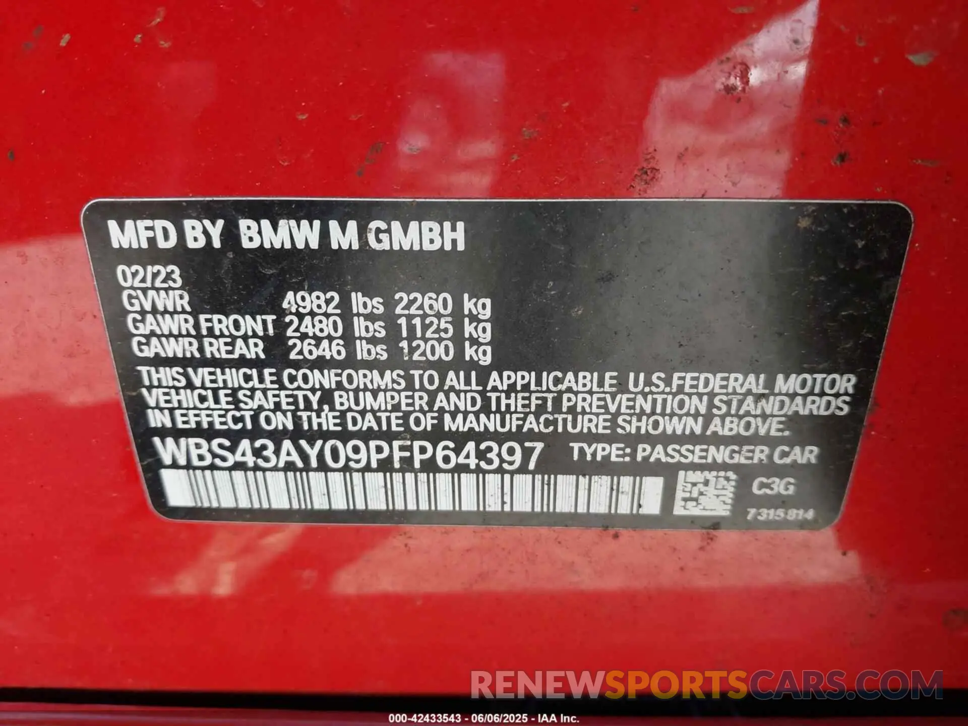 9 Фотография поврежденного автомобиля WB543AY09PFP34397 BMW M3 2023